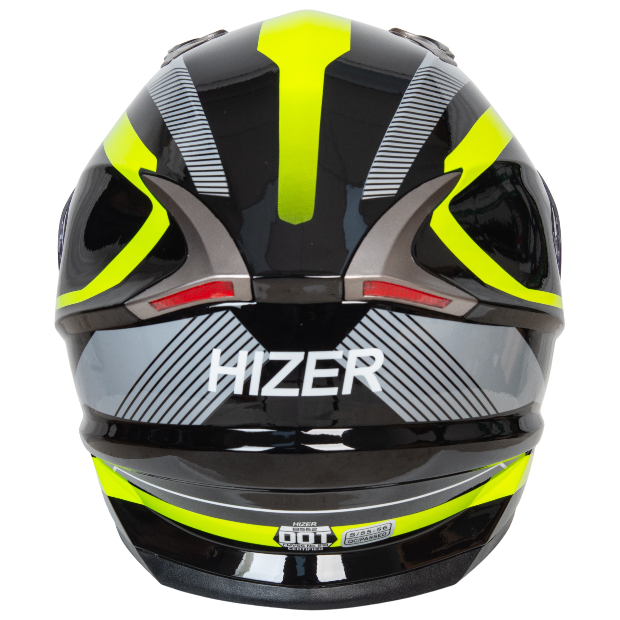 Шлем мото интеграл HIZER B562 №1 (L)  black/yellow