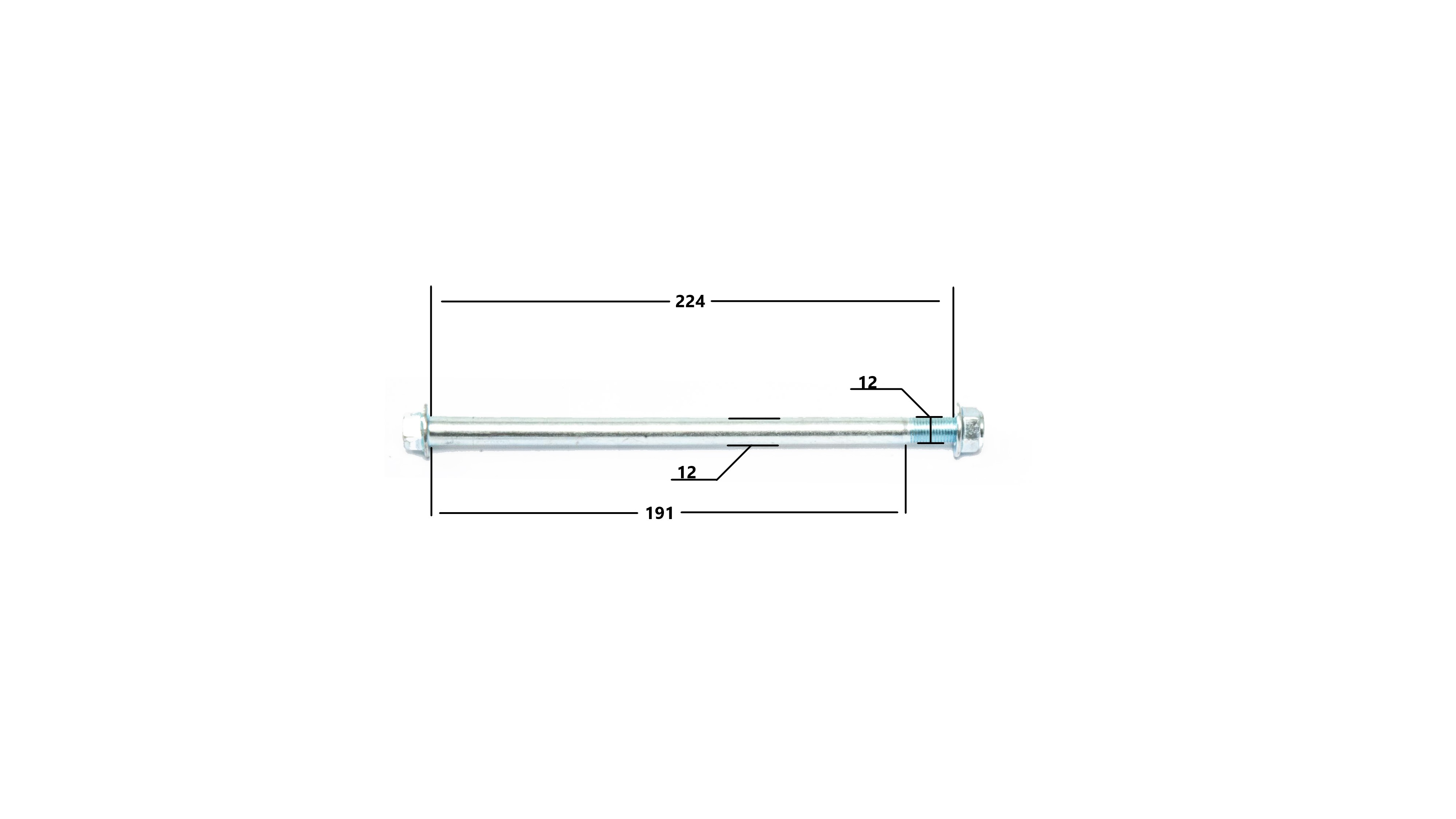 Ось колеса перед. M12х1,25х225mm; TTR250
