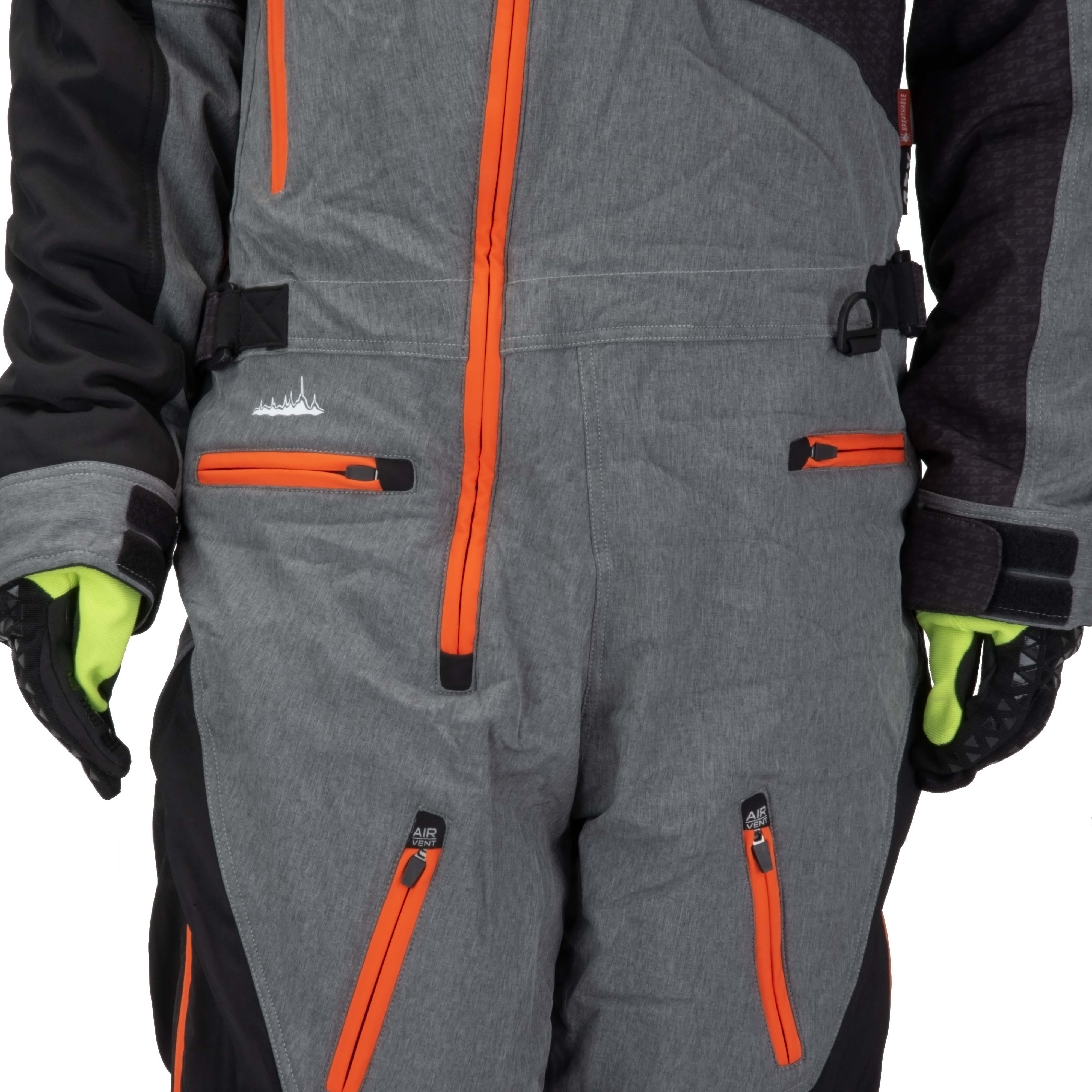 Комбинезон для снегохода GTX №3 black-orange (текстиль) (L)