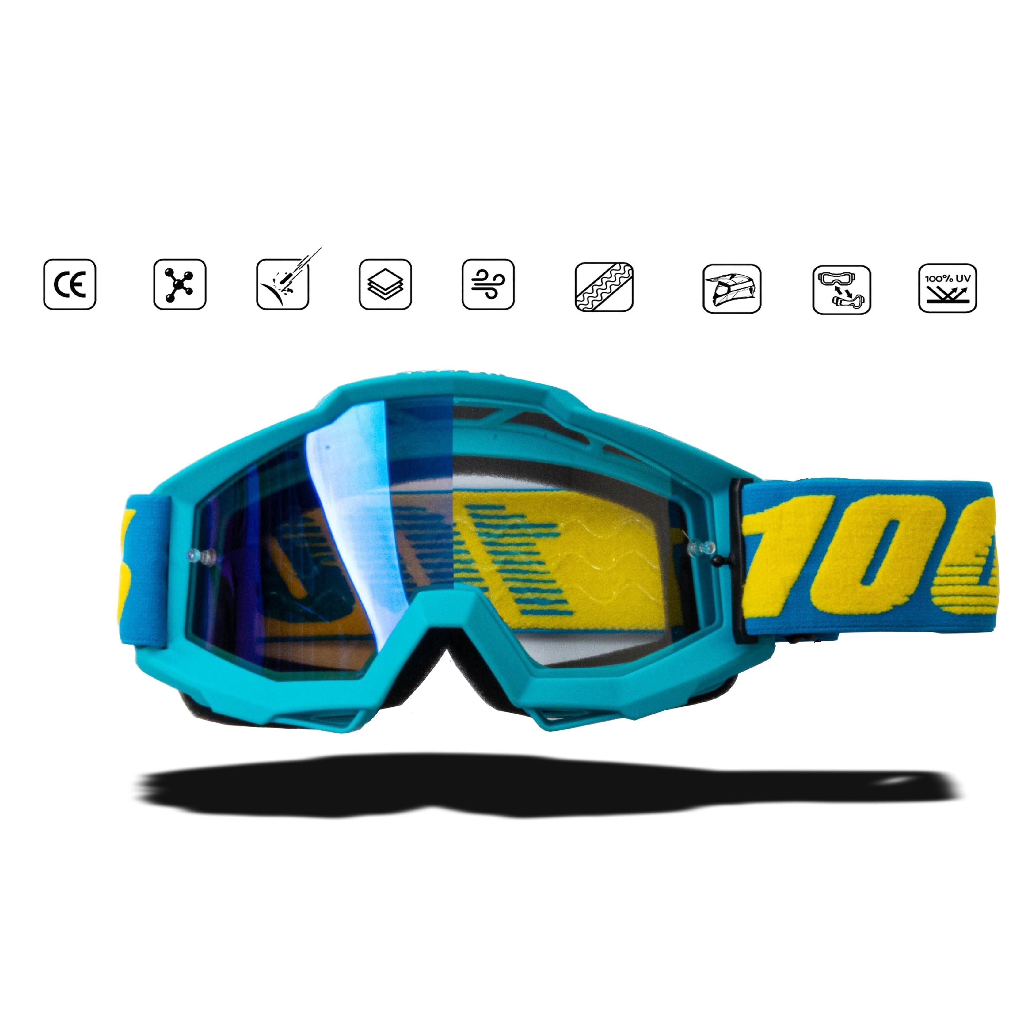 Очки мотокросс 100% №06 light blue frame