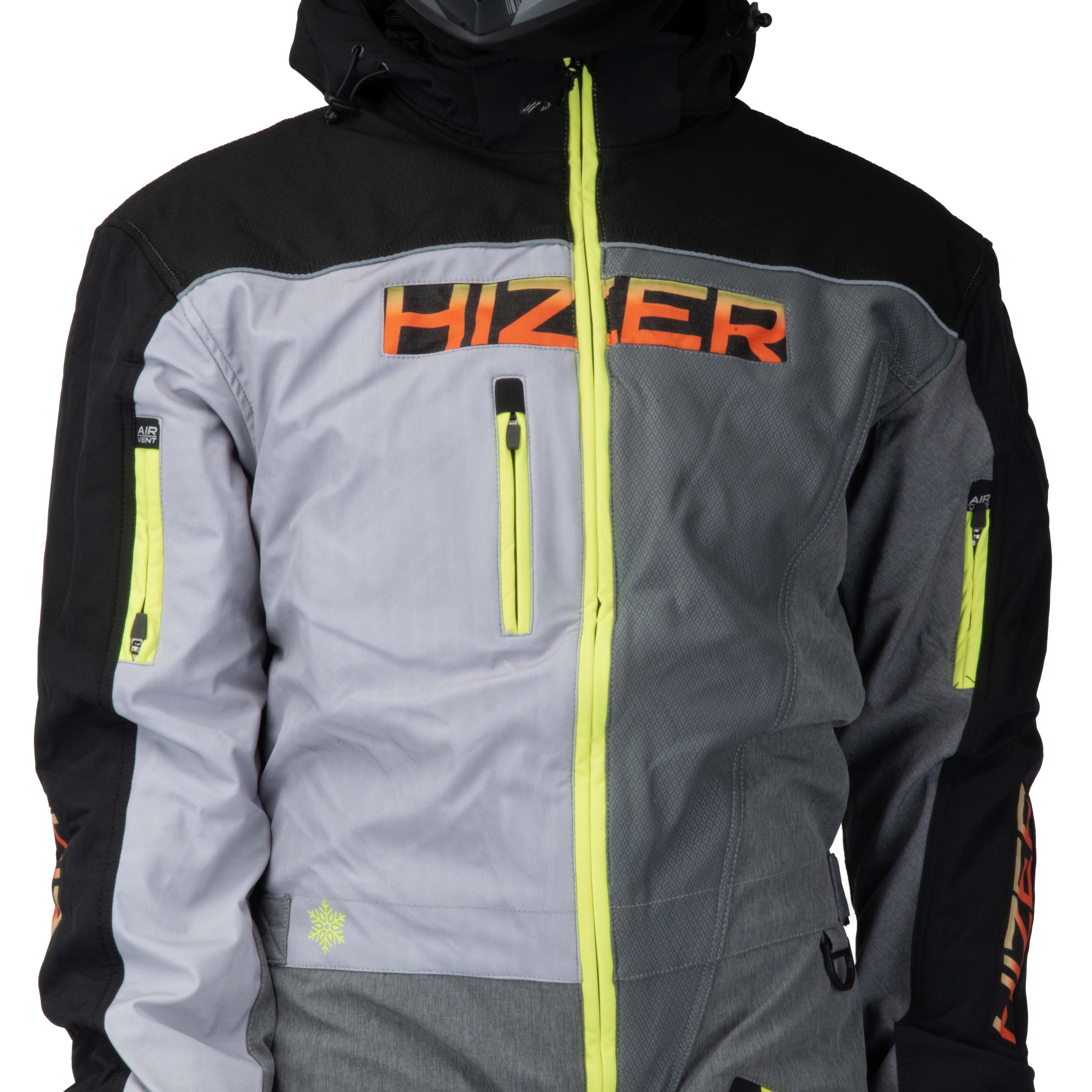 Комбинезон для снегохода HIZER №3 black-gray (текстиль) (XL)