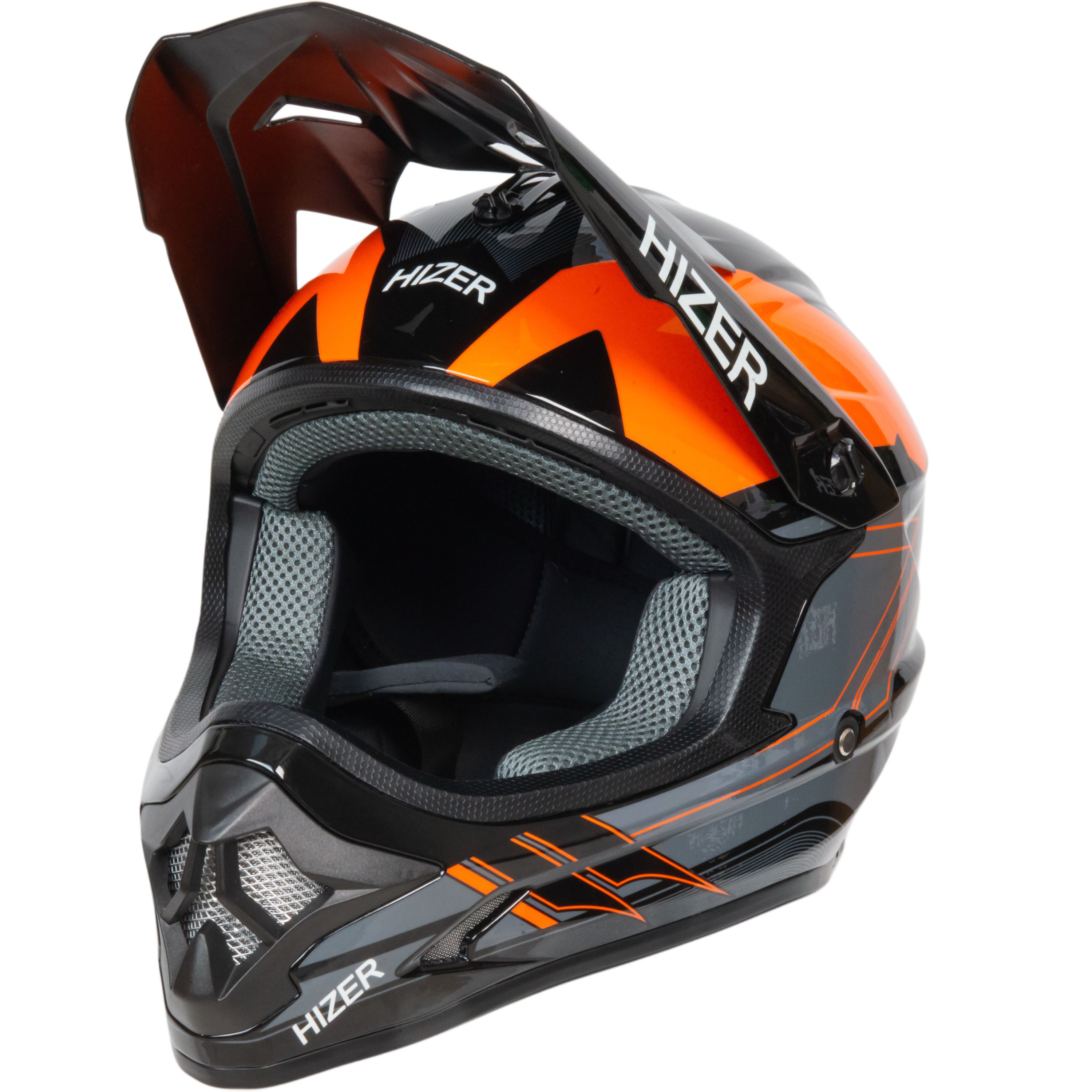 Шлем мото кроссовый HIZER J6805 №5 (M) orange