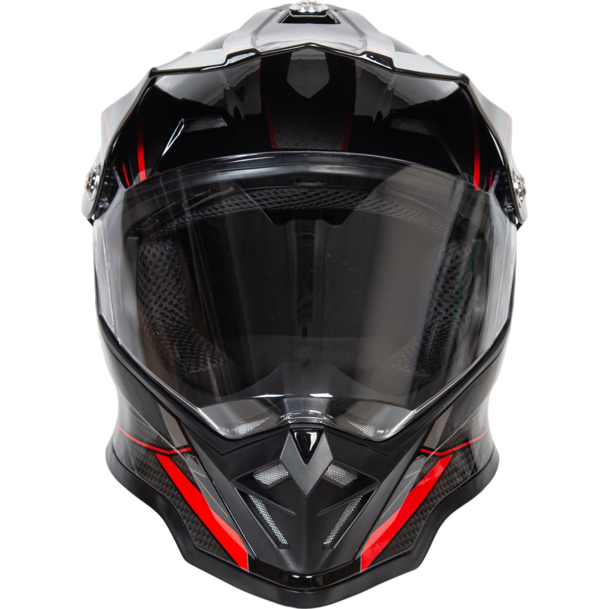 Шлем мото мотард HIZER B6197-1 №5 (XL) black/red