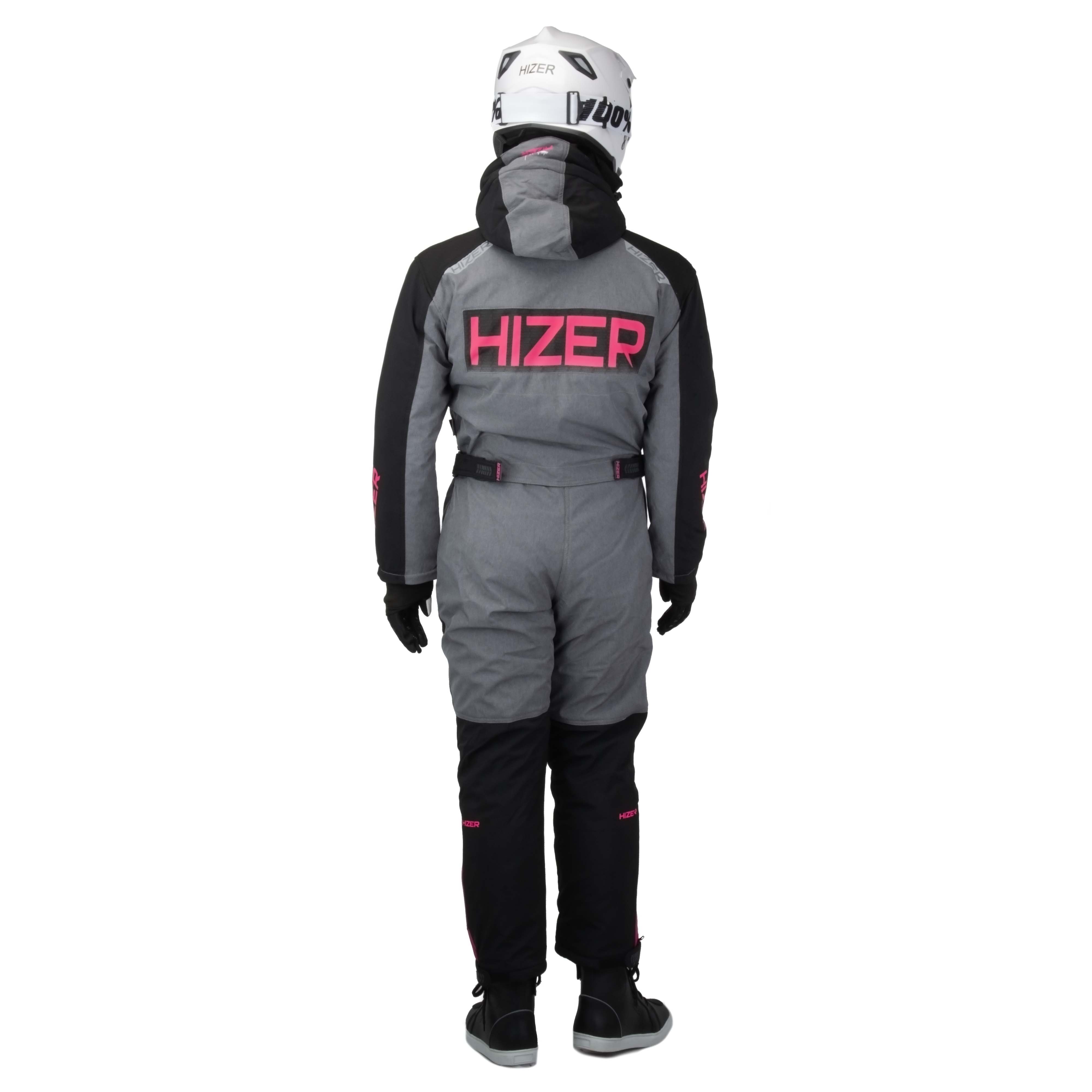 Комбинезон для снегохода (женский) HIZER №4 black-gray (текстиль) (S)
