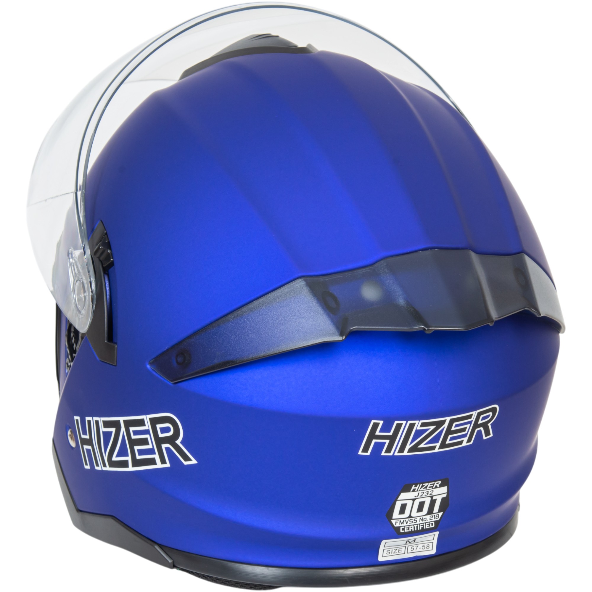 Шлем мото открытый HIZER J232 №2 (M) matte blue (2 визора)