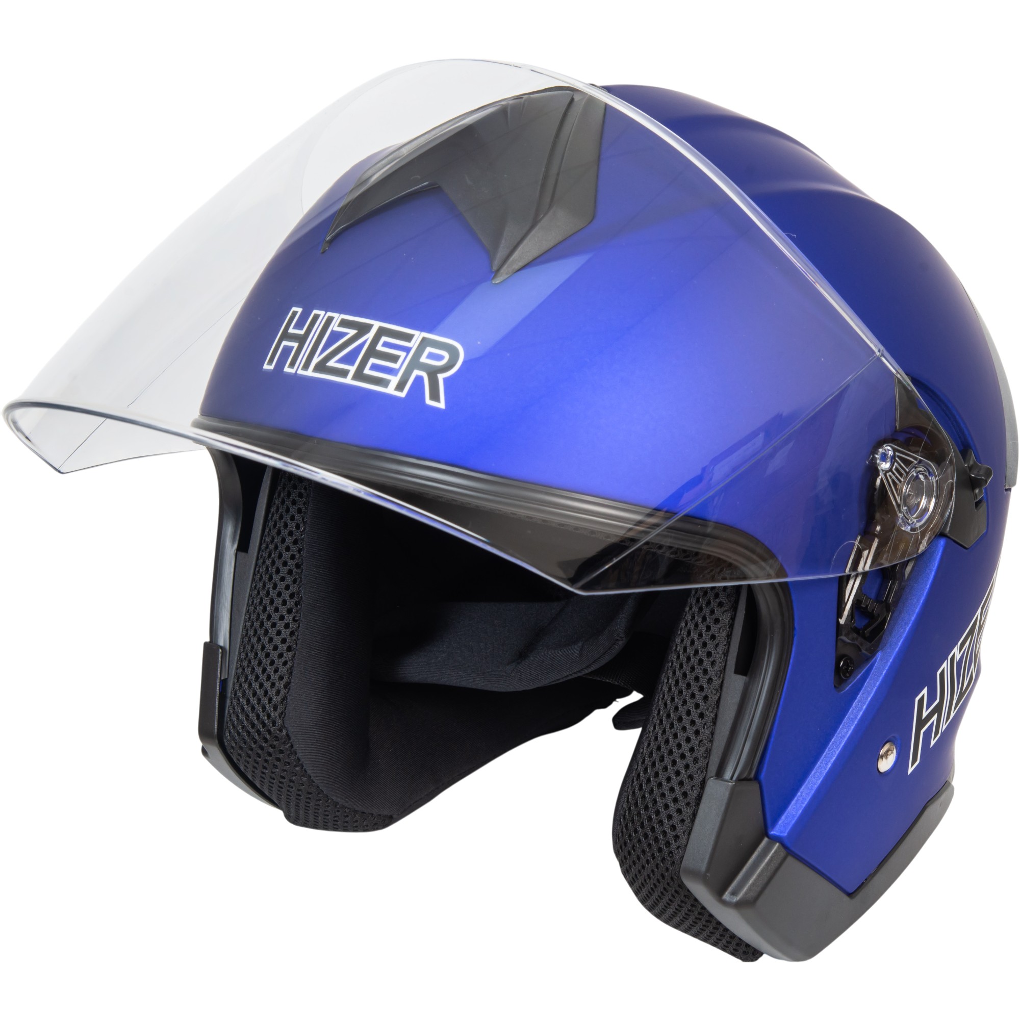 Шлем мото открытый HIZER J232 №2 (M) matte blue (2 визора)