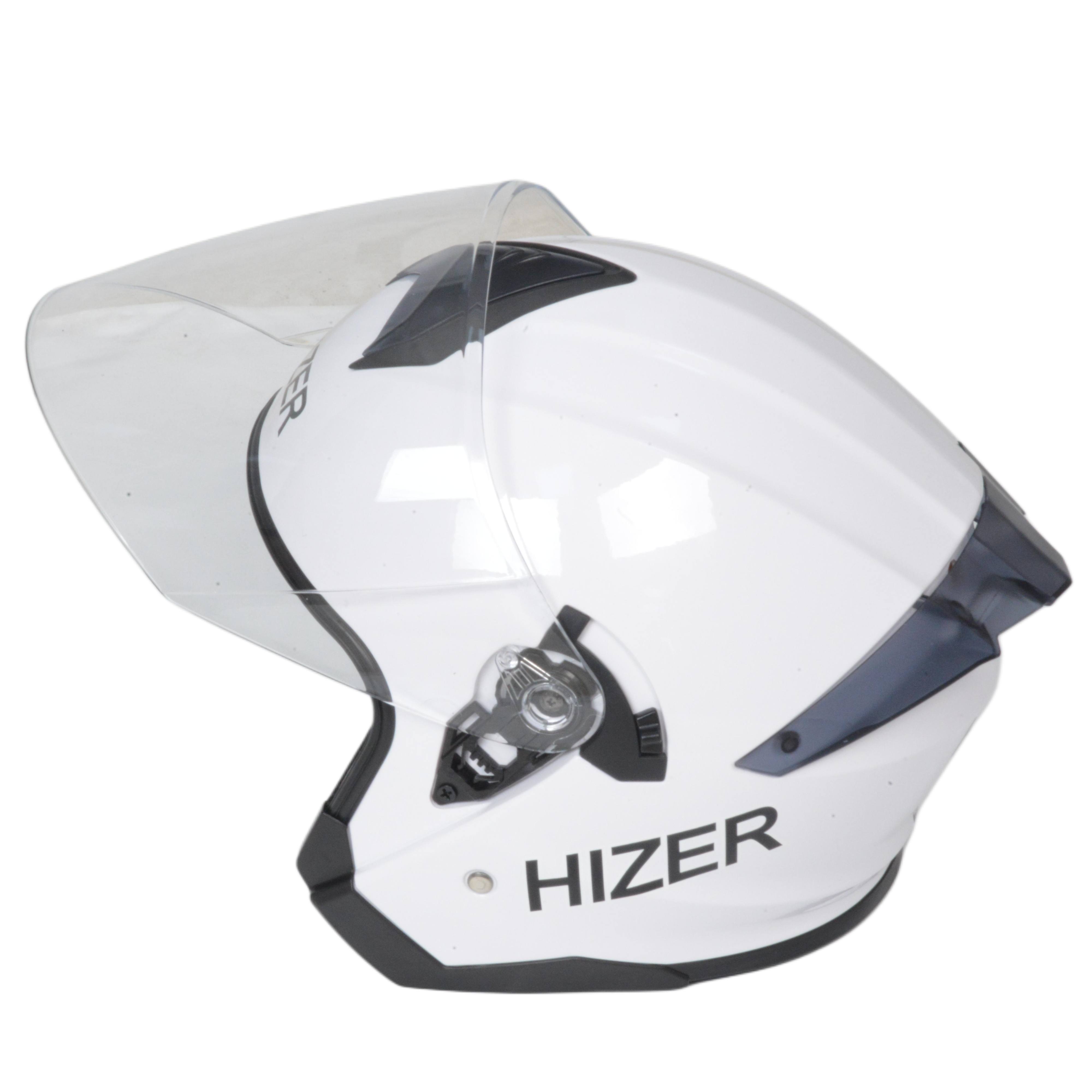 Шлем мото открытый HIZER J232 №1 (M) white (2 визора)