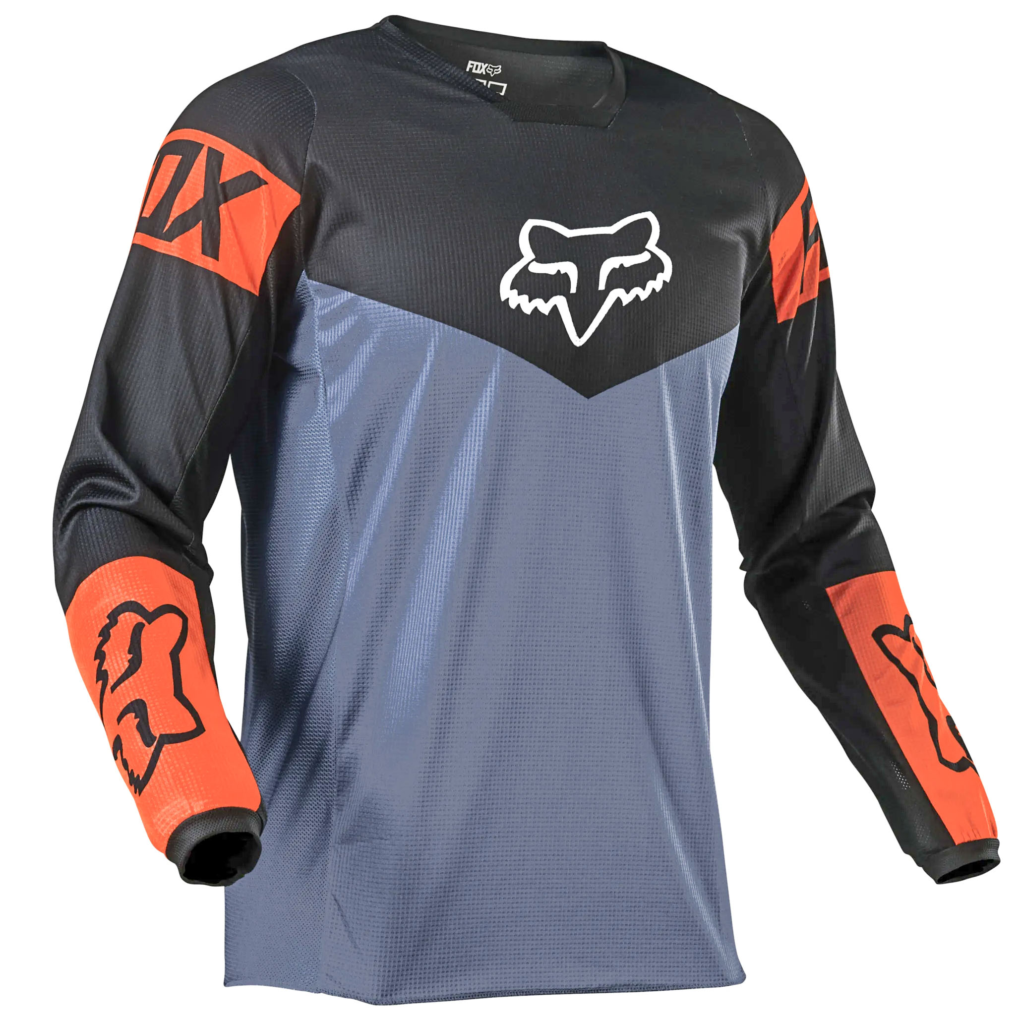 Джерси/футболка для мотокросса (детская) FOX №4 / Grey/Orange (рост 145-155 см)