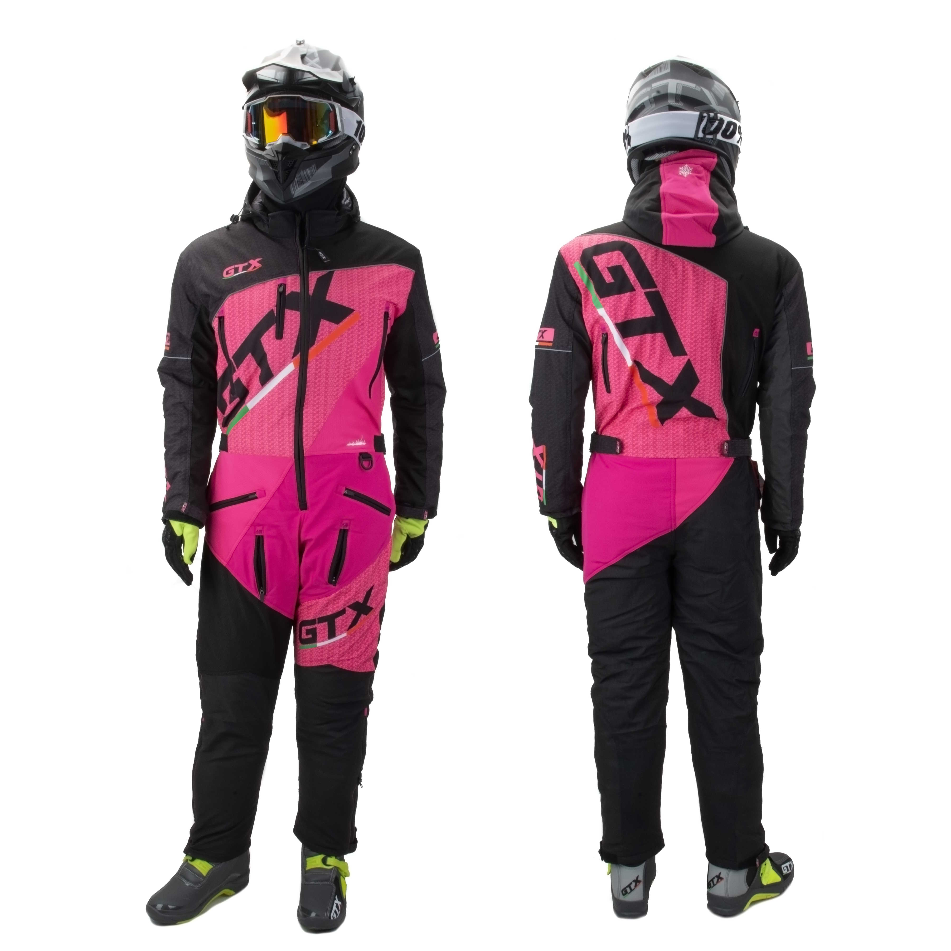 Комбинезон для снегохода (женский) GTX №5 black-pink (текстиль) (S)