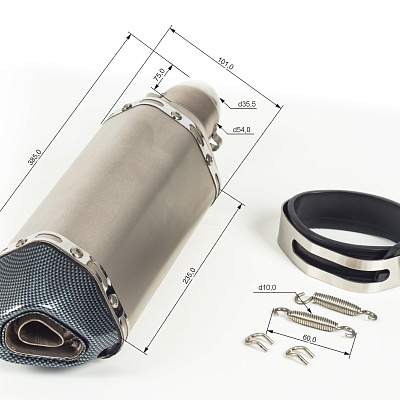 Глушитель AKRAPOVIC  №5 (L=370) шестигранный титан