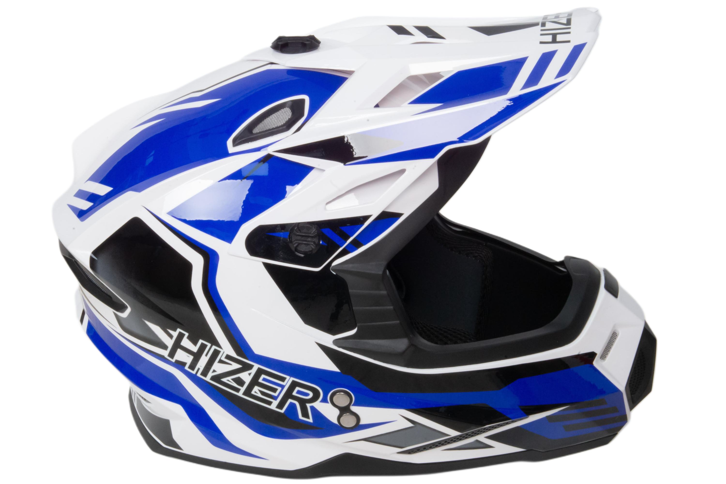 Шлем мото кроссовый HIZER J6801 №6 (XL) white/blue