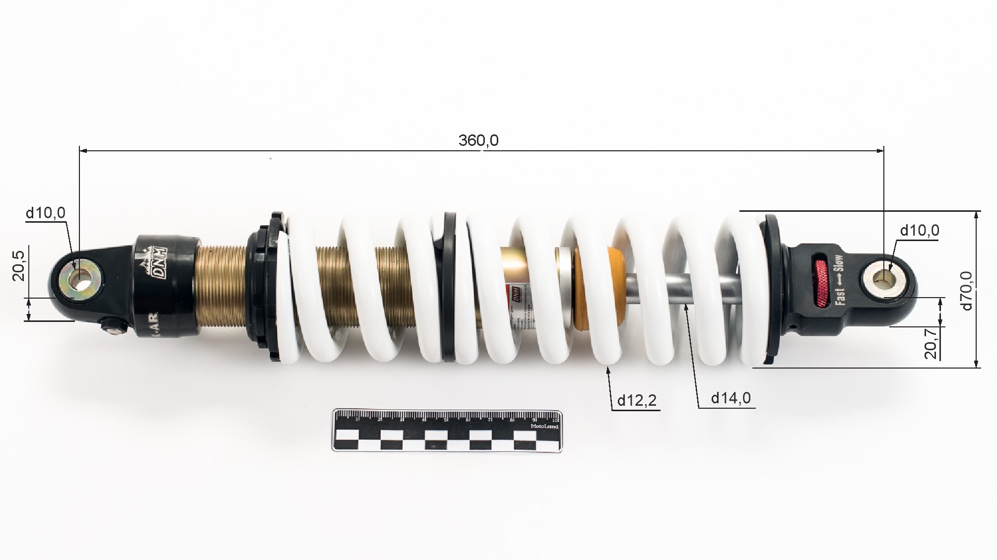 Амортизатор L=360  центральный DNM MK-AR