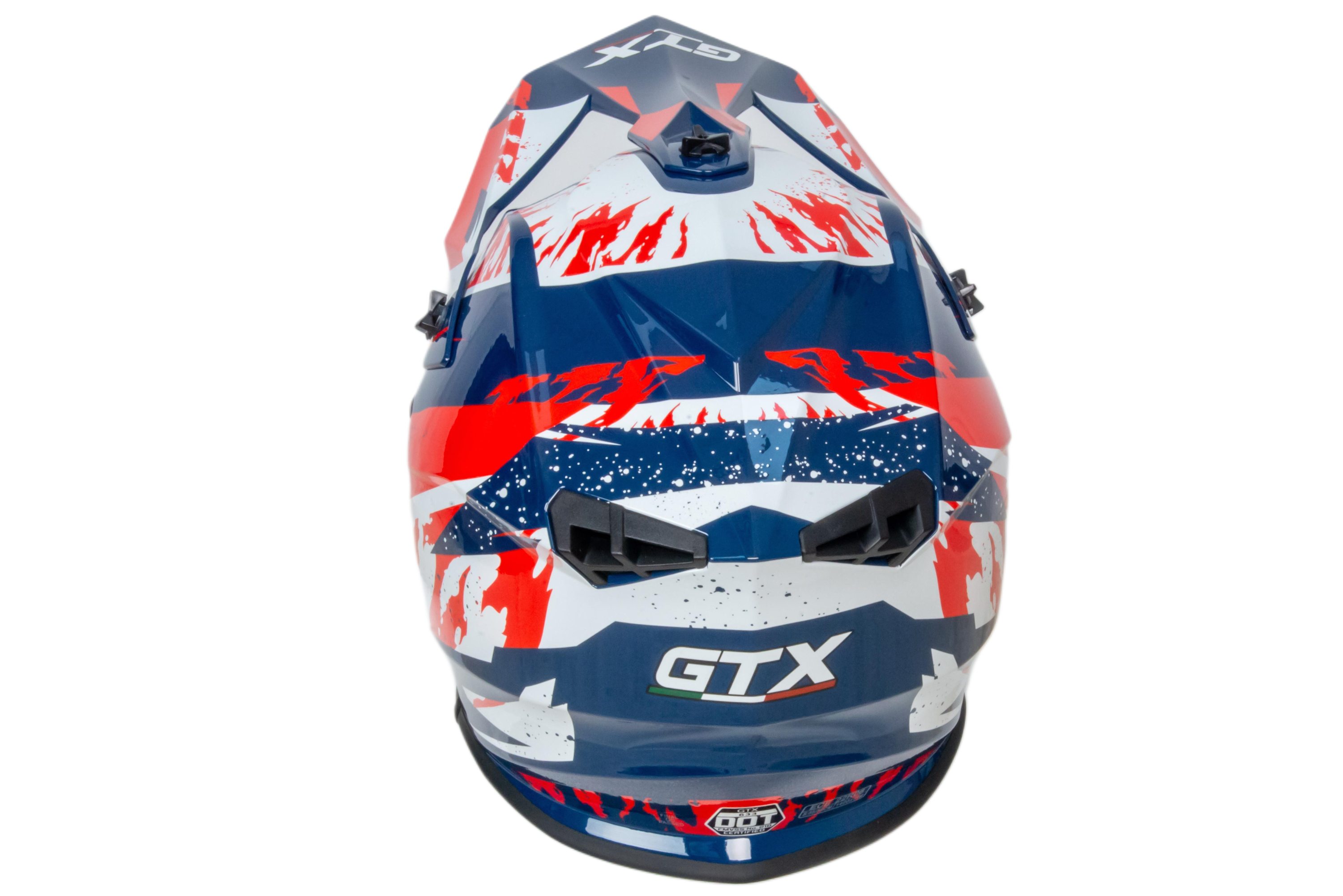 Шлем мото кроссовый GTX 633 №3 (XL) BLUE/RED WHITE