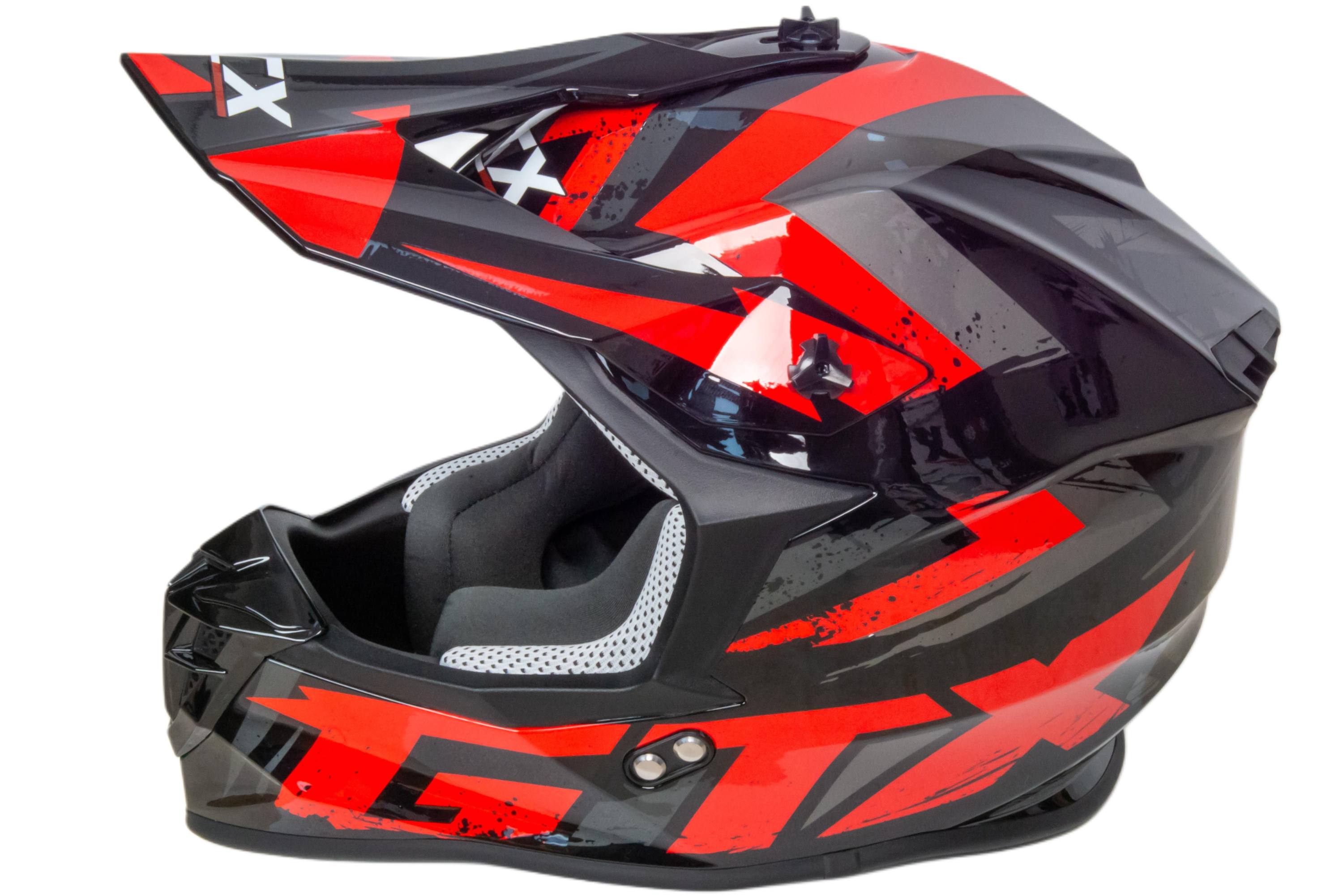 Шлем мото кроссовый GTX 633 №10 (XL) BLACK/RED GREY