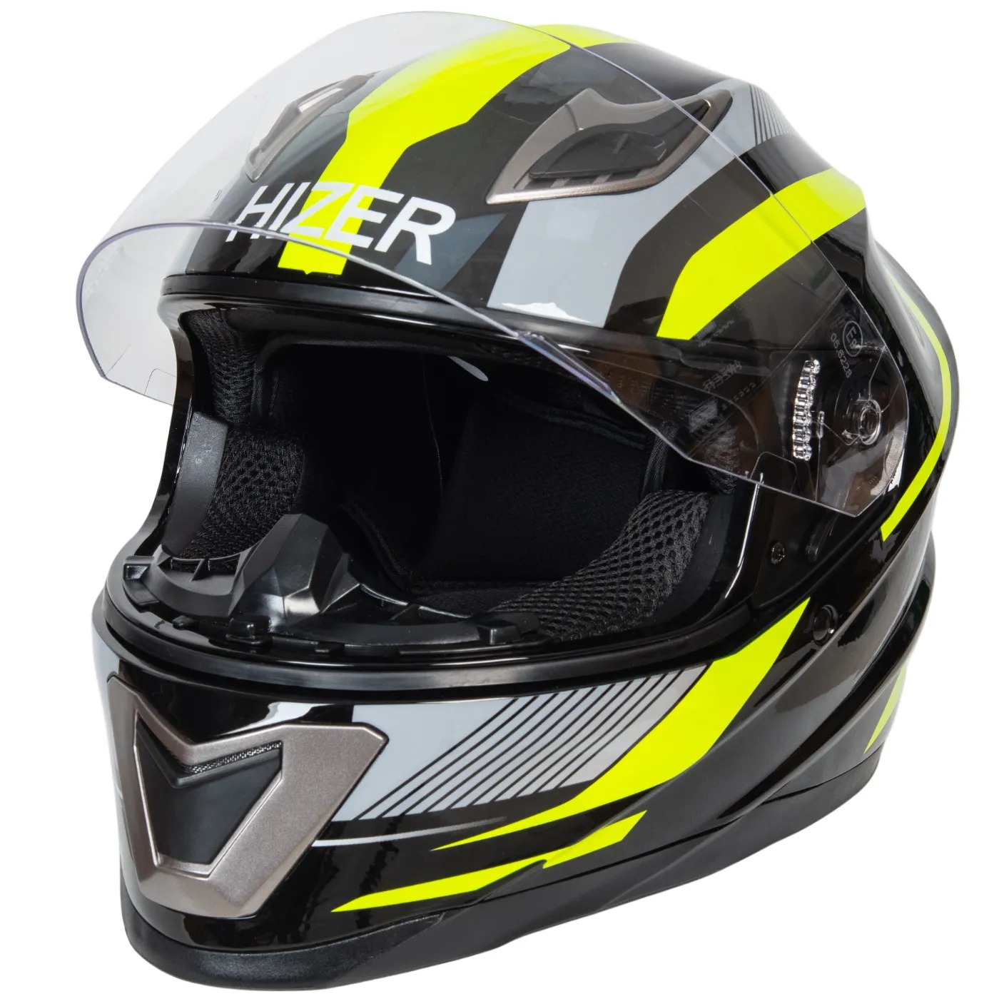 Шлем мото интеграл HIZER B562 №1 (M)  black/yellow