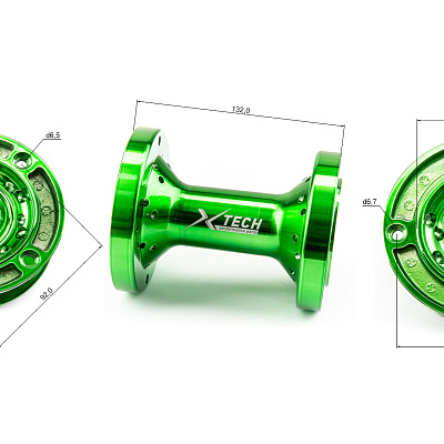 Ступица задняя CNC (R12"/14"/17" d=15mm) зеленая