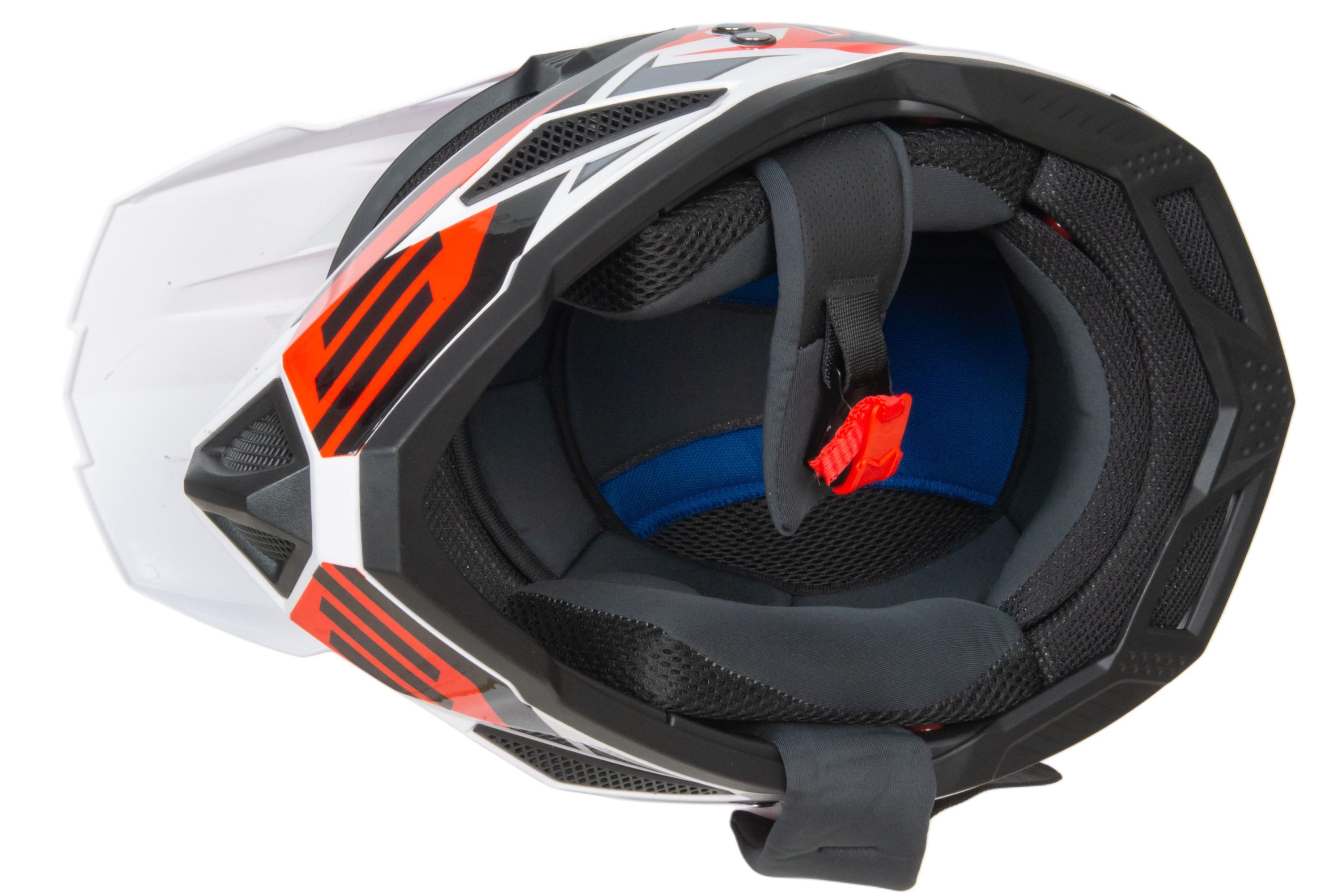 Шлем мото кроссовый HIZER J6801 №5 (S) white/red