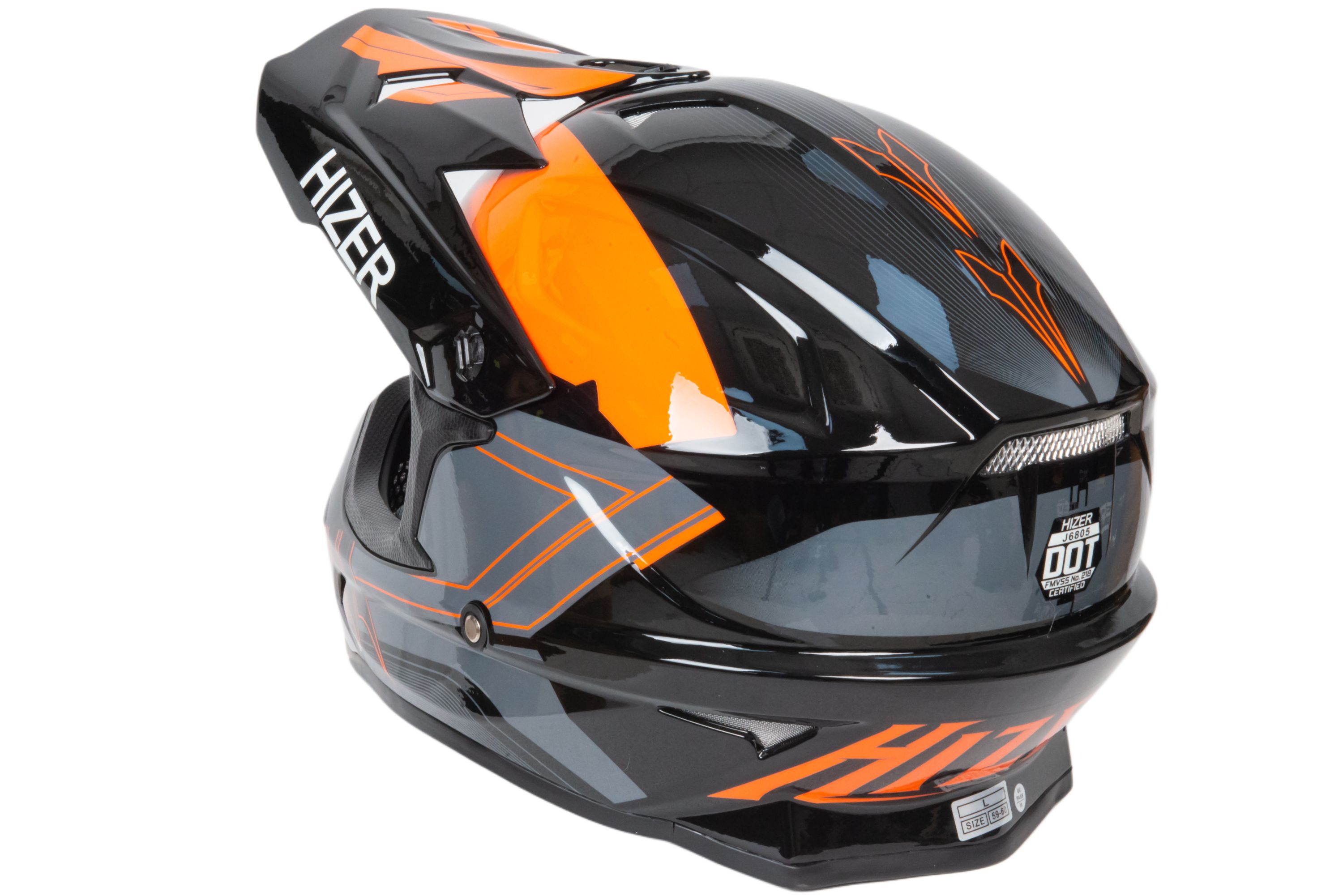 Шлем мото кроссовый HIZER J6805 №5 (S) orange