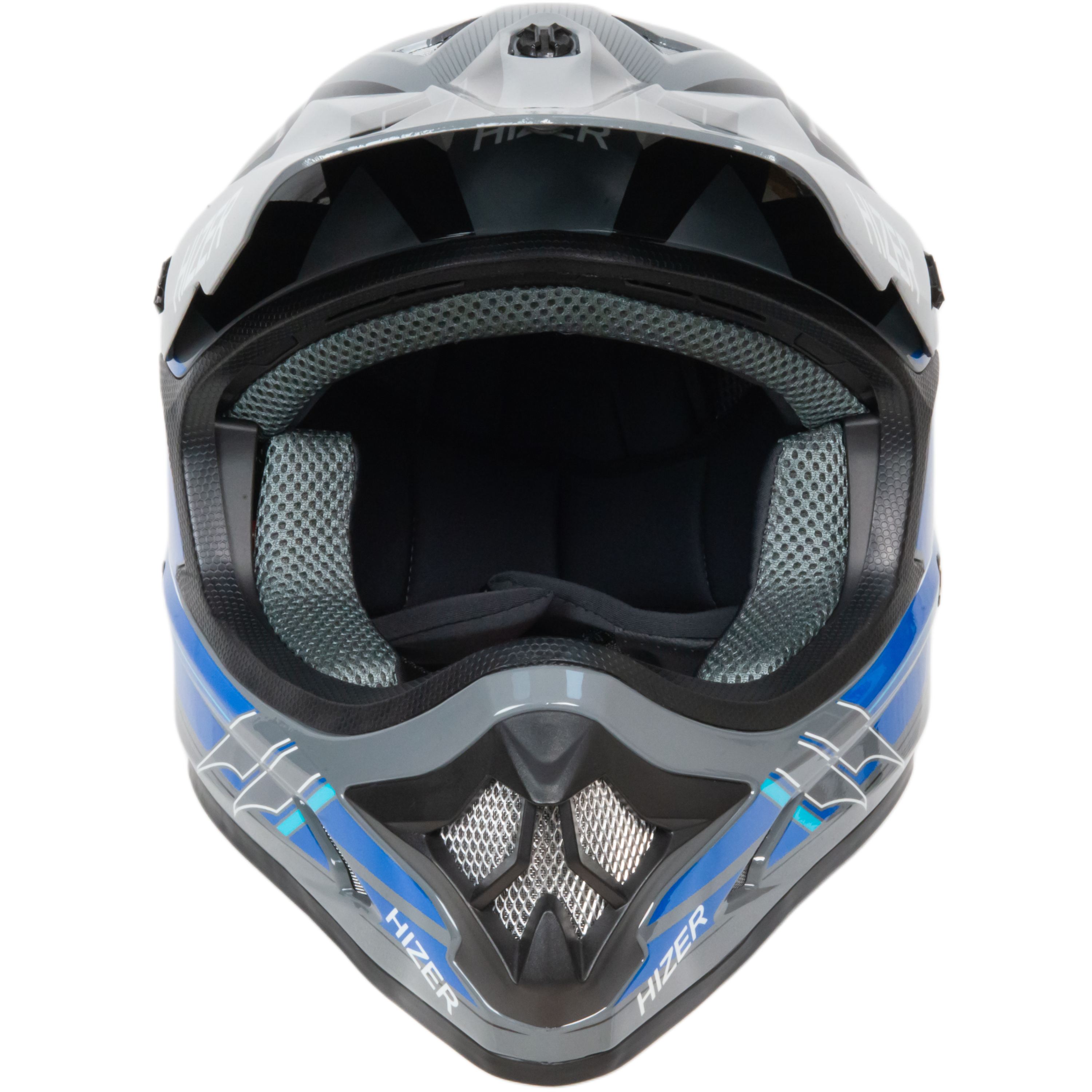 Шлем мото кроссовый HIZER J6805 №4 (XL) grey/blue