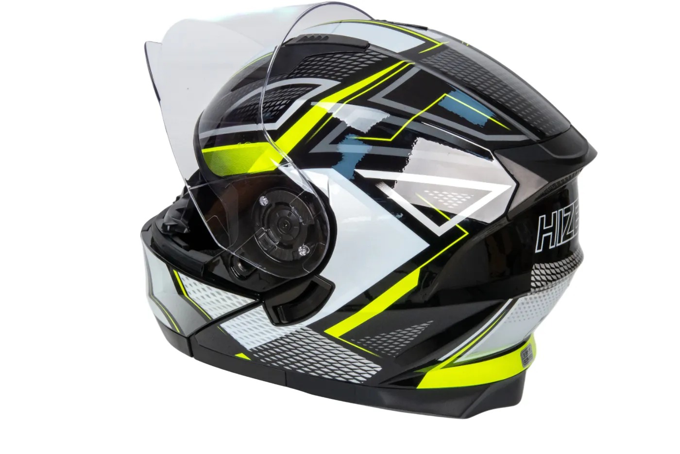 Шлем мото интеграл HIZER B5162 №3 (S)  black/lemon