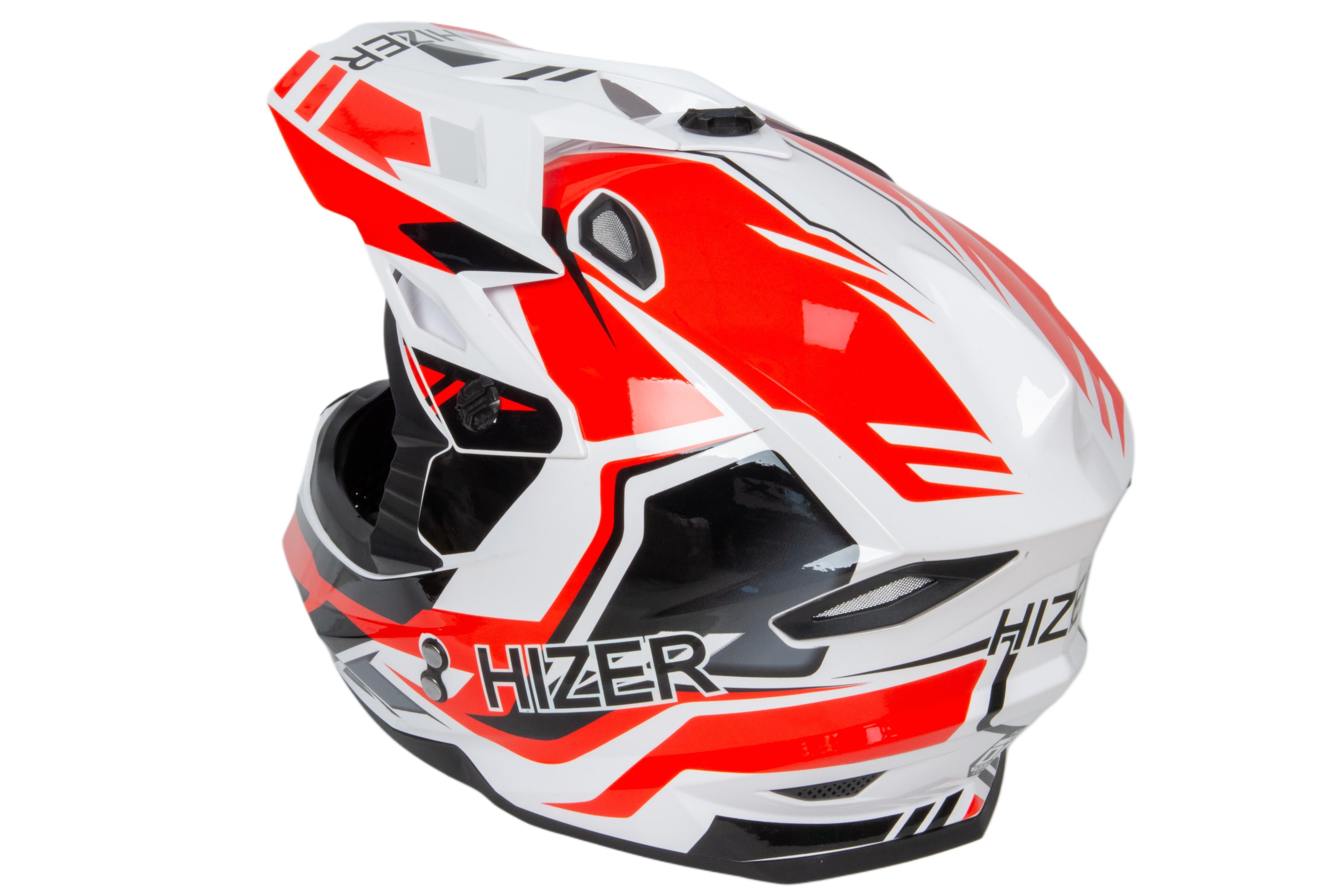 Шлем мото кроссовый HIZER J6801 №5 (S) white/red