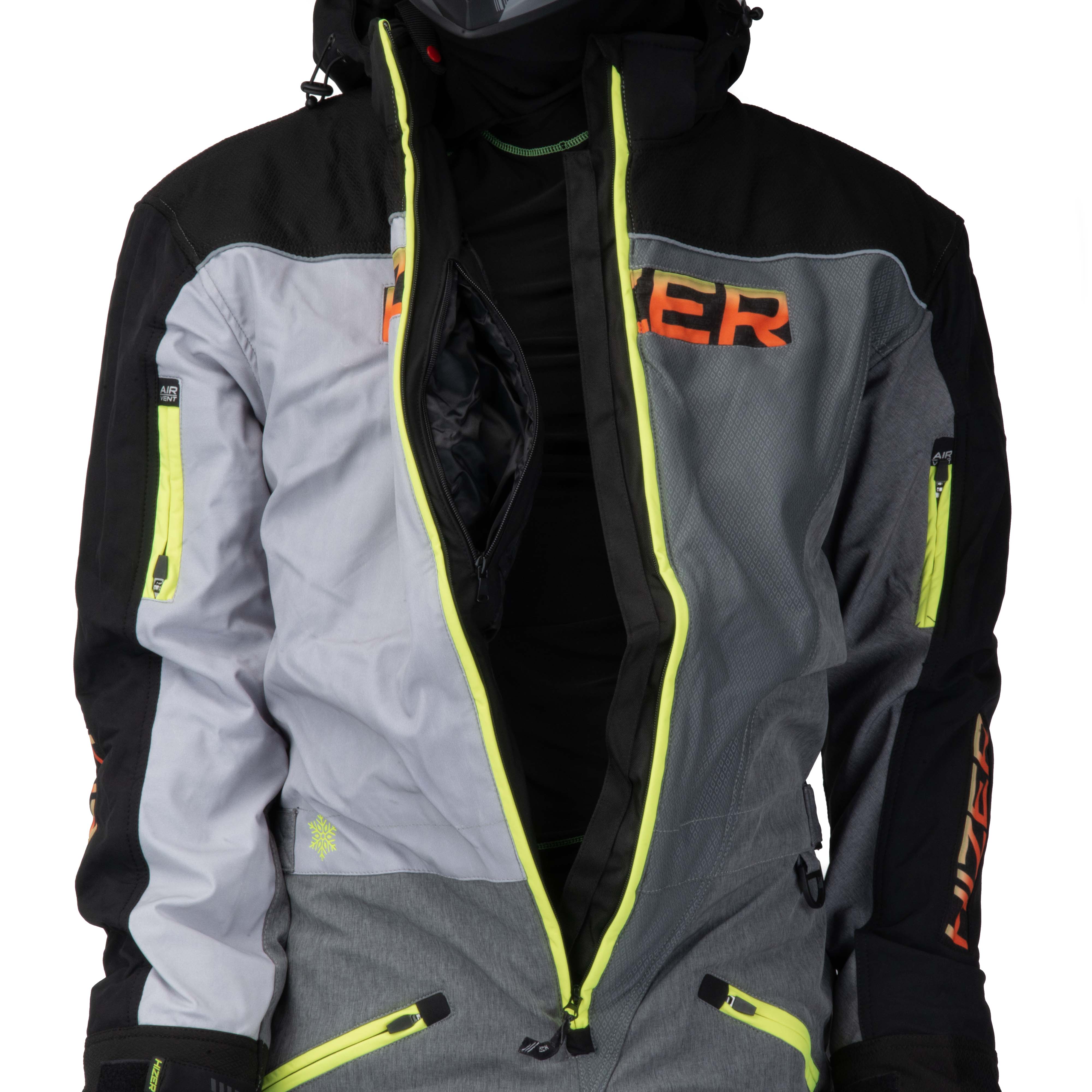 Комбинезон для снегохода HIZER №3 black-gray (текстиль) (XL)