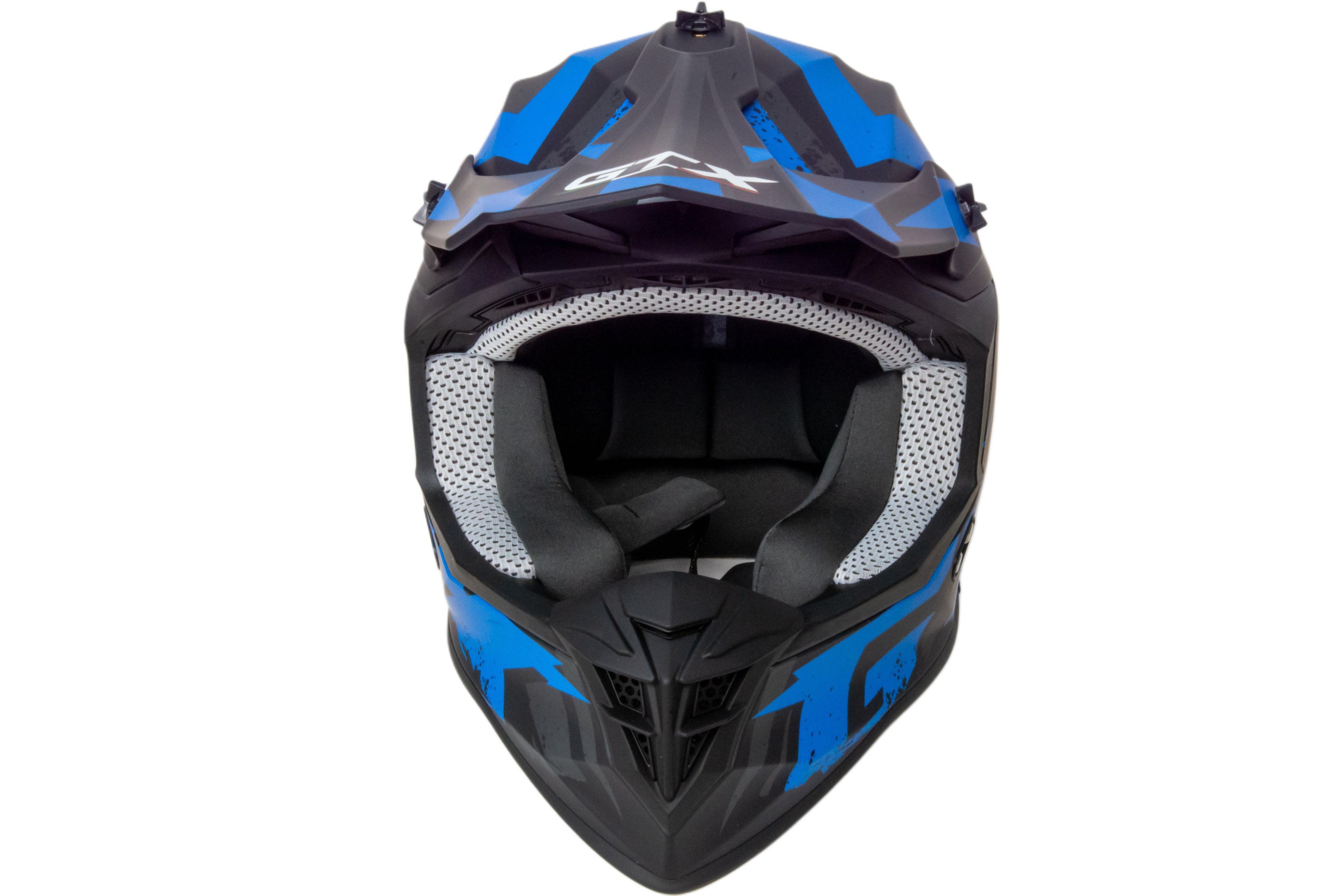 Шлем мото кроссовый GTX 633 №9 (L) BLACK/BLUE GREY