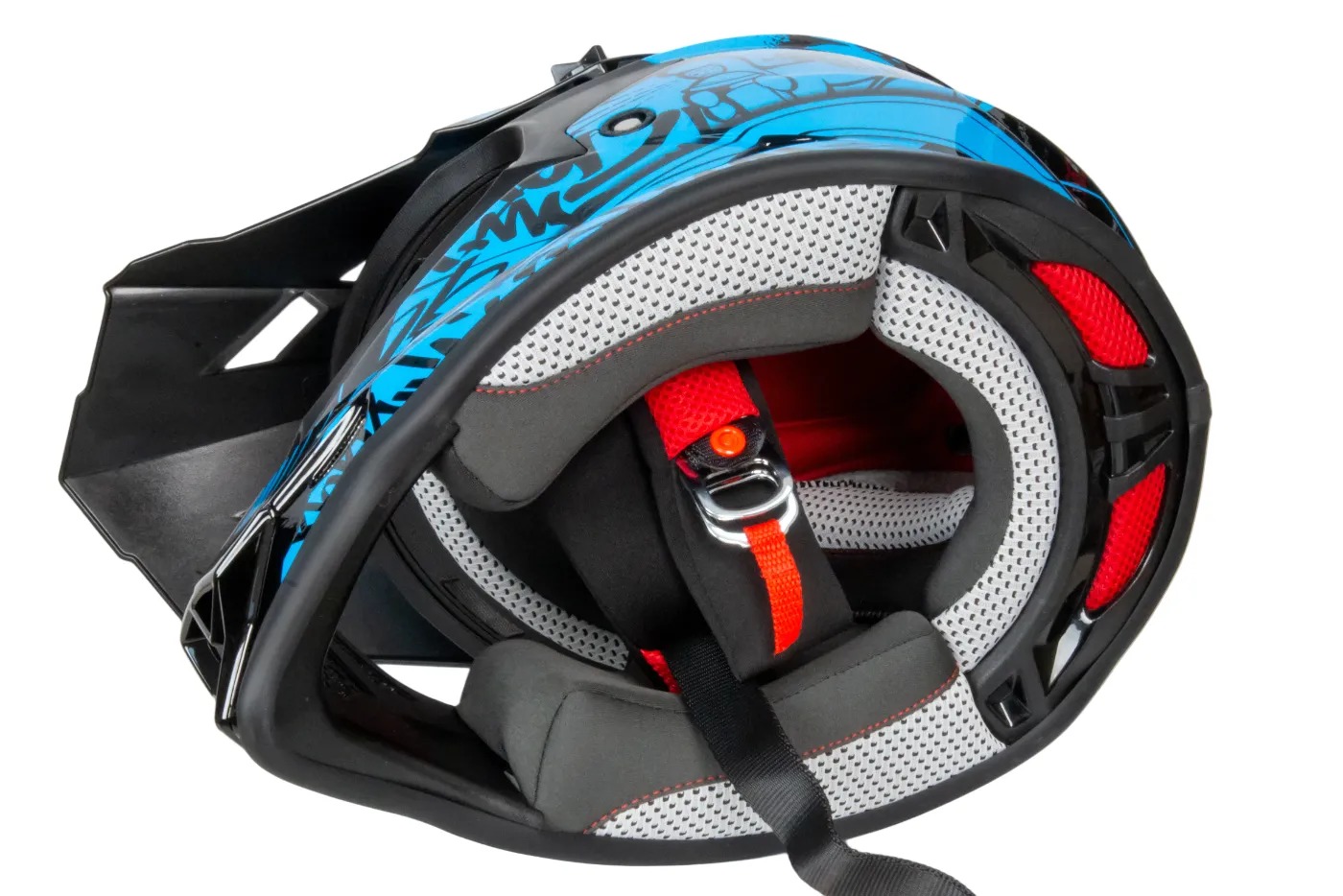 Шлем мото кроссовый GTX 632S №3 (M) BLACK / BLUE детский (51-52)