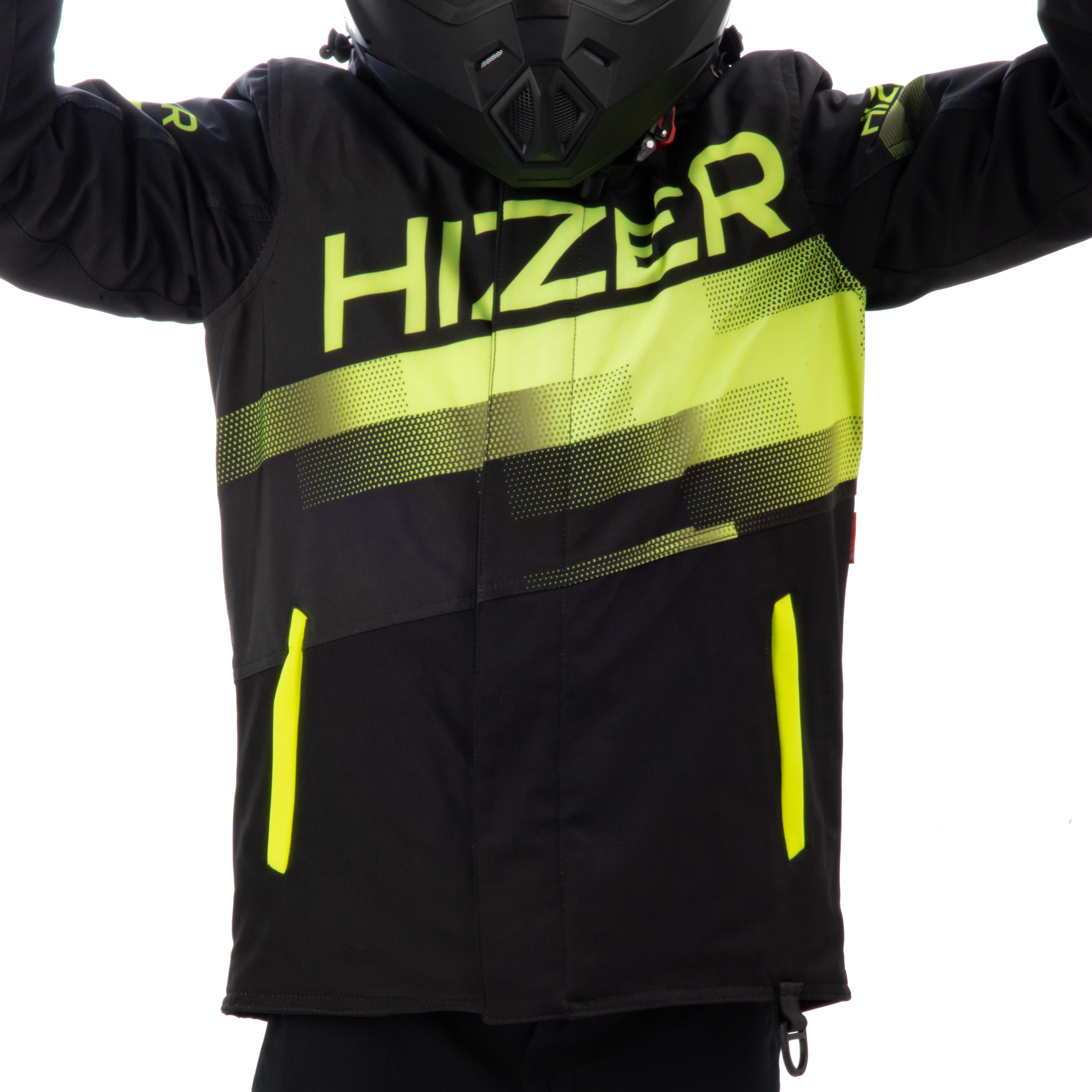Куртка для снегохода (детская) HIZER №4 black-yellow (текстиль) (10Y)