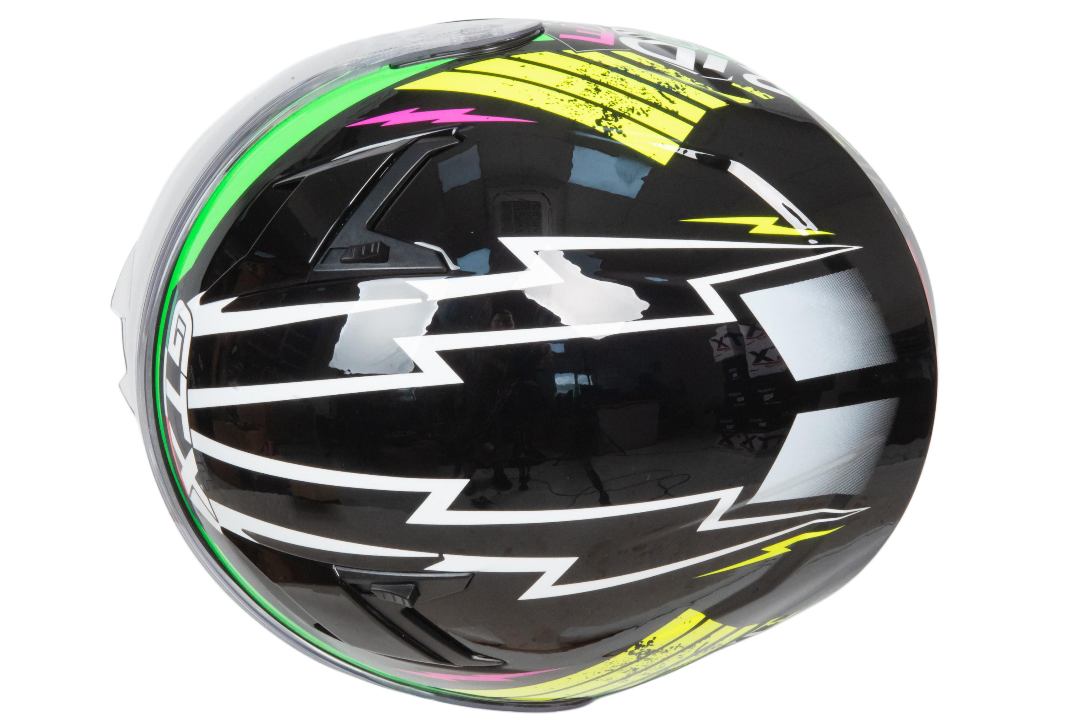 Шлем мото интеграл GTX 578S №1 (L) BLACK / FLUO GREEN YELLOW подростковый
