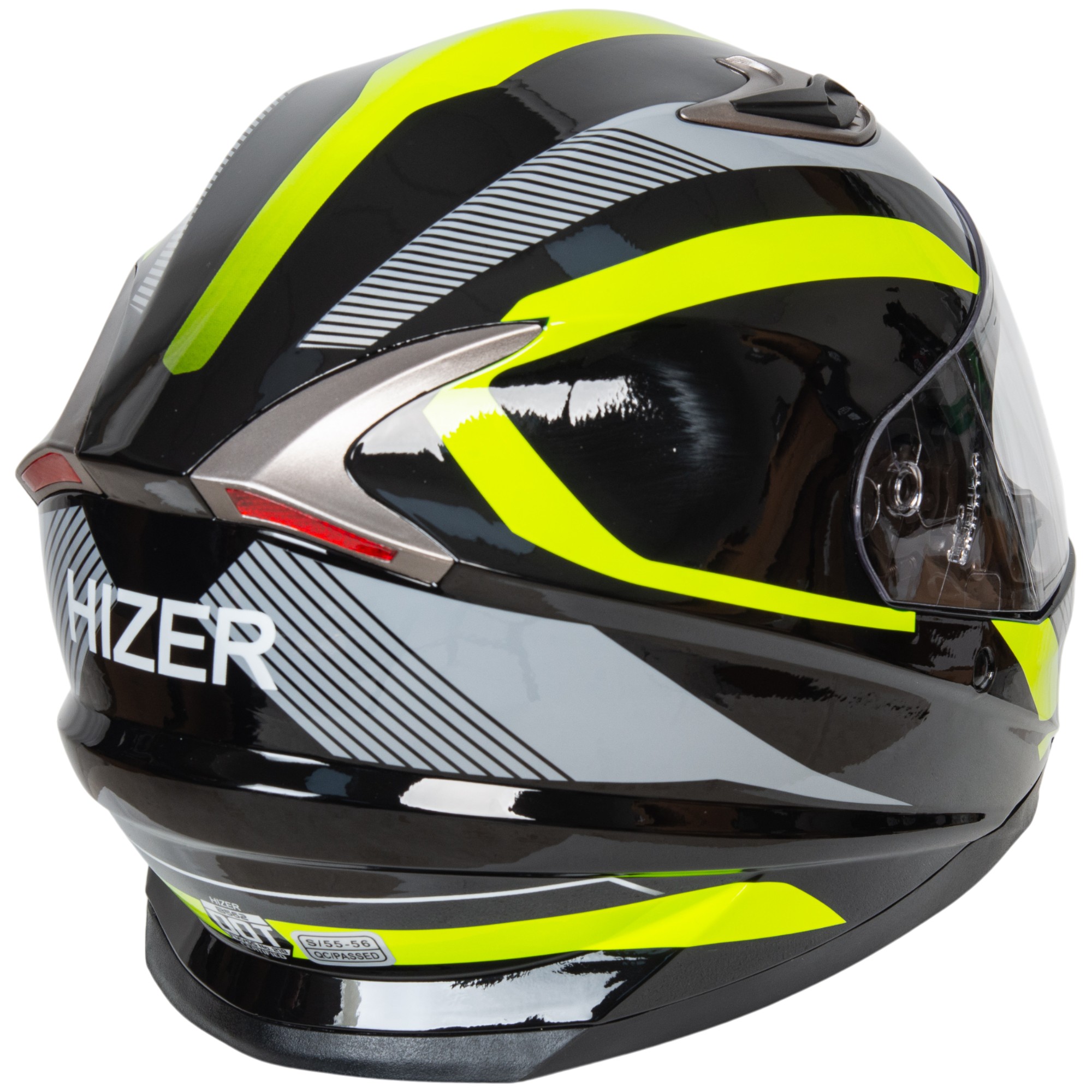 Шлем мото интеграл HIZER B562 №1 (L)  black/yellow
