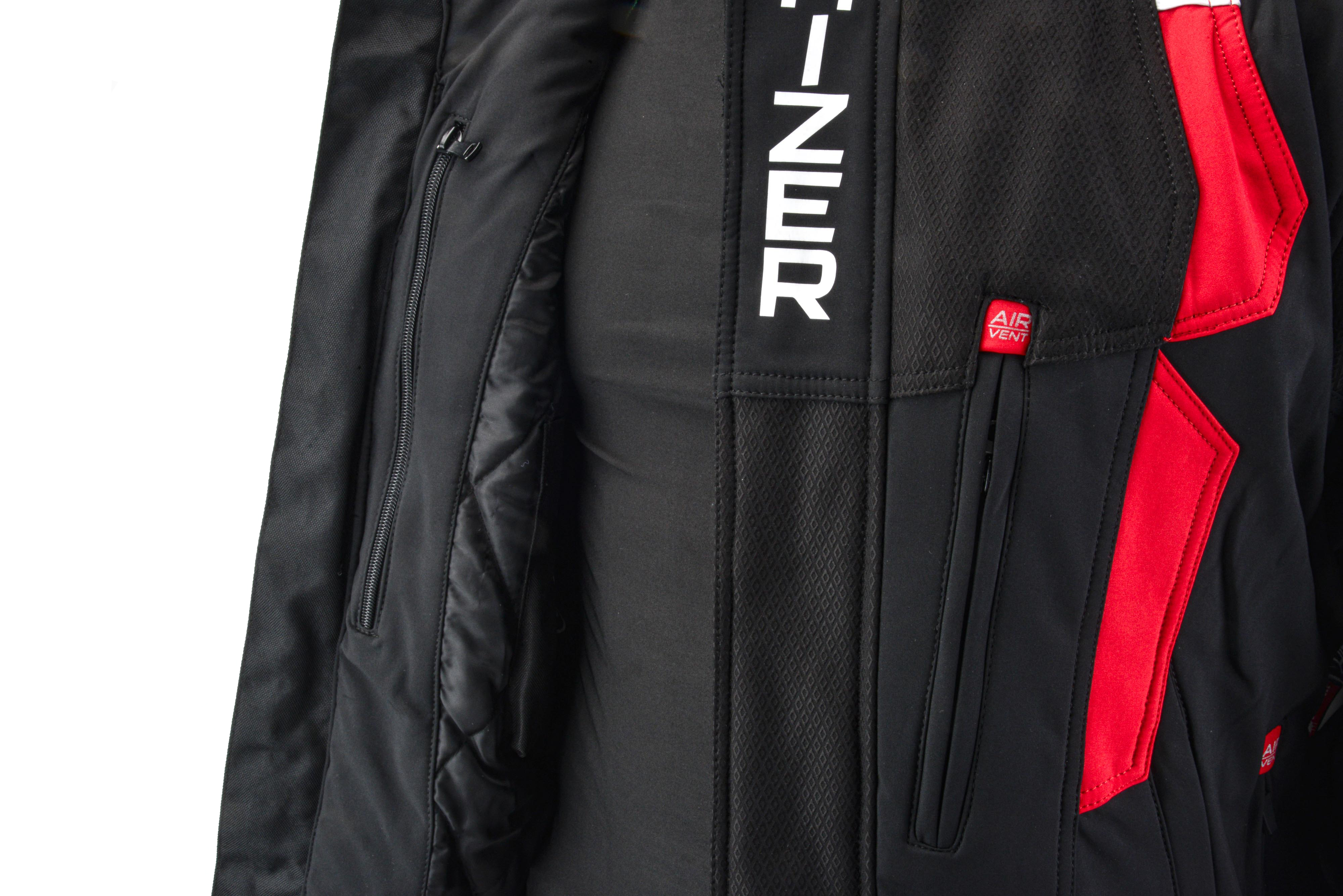 Куртка для снегохода HIZER №1 black-red (текстиль) (XXXL)