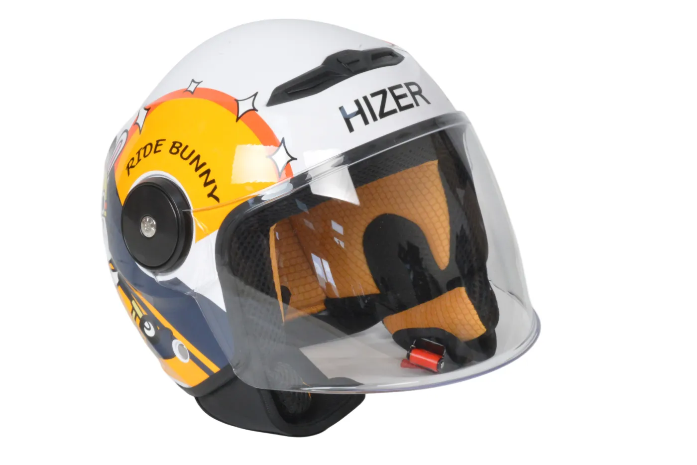 Шлем мото открытый HIZER J511 №1 yellow/black (M) детский
