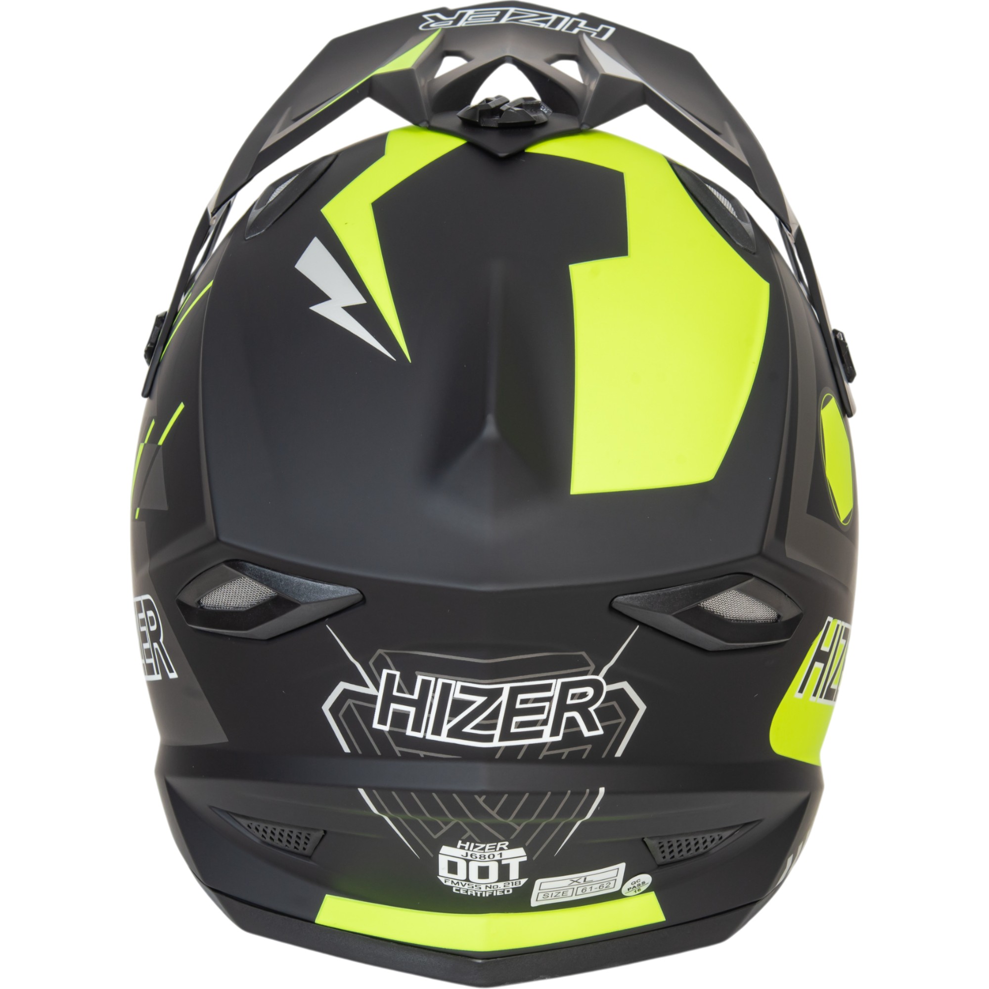 Шлем мото кроссовый HIZER J6801 №1 (L) gray/lemon