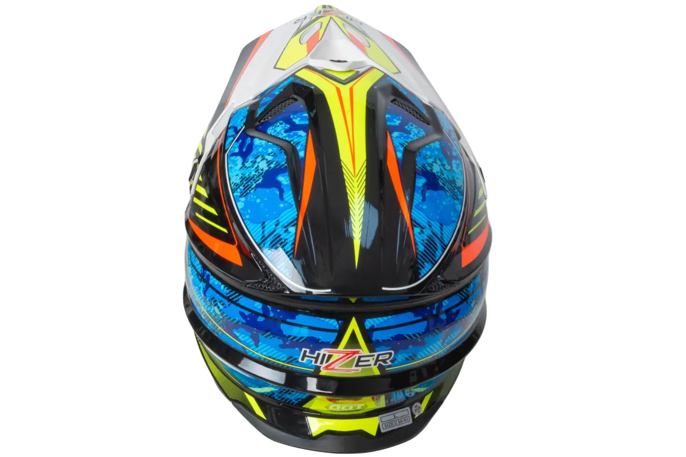 Шлем мото кроссовый HIZER J6803 №4 (S) BLACK/BLUE