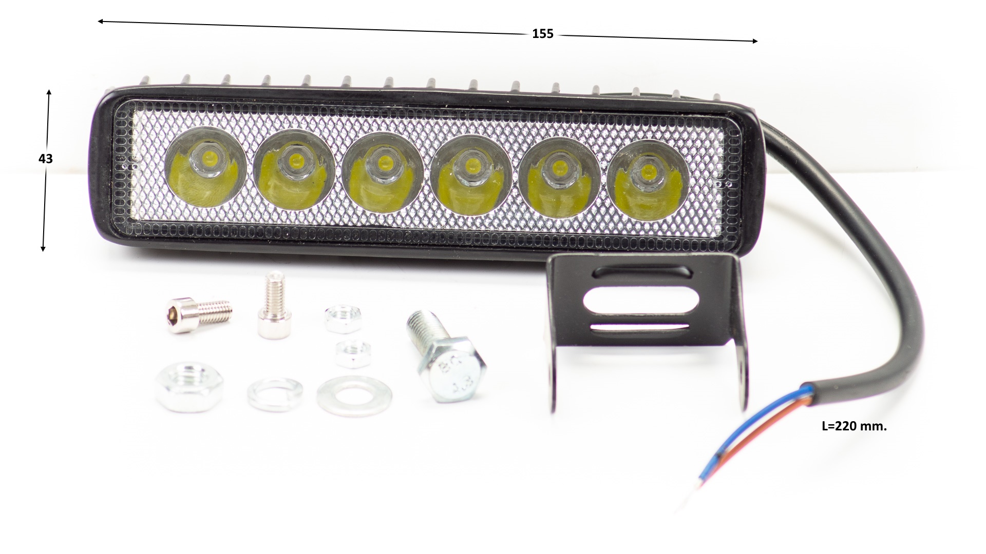 Фара 18w 6x3w LED балка