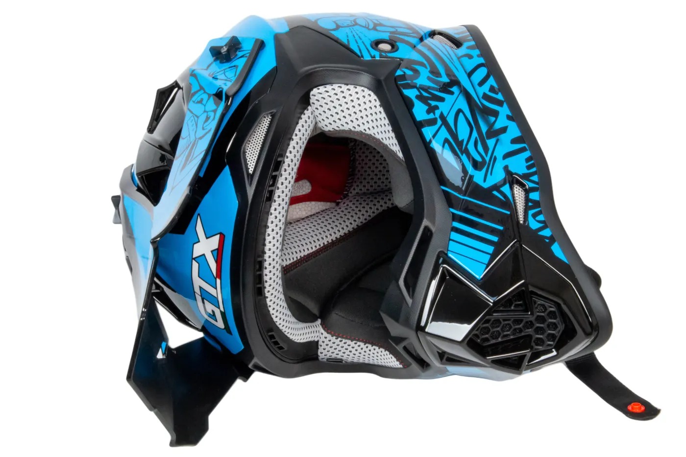 Шлем мото кроссовый GTX 632S №3 (M) BLACK / BLUE детский (51-52)