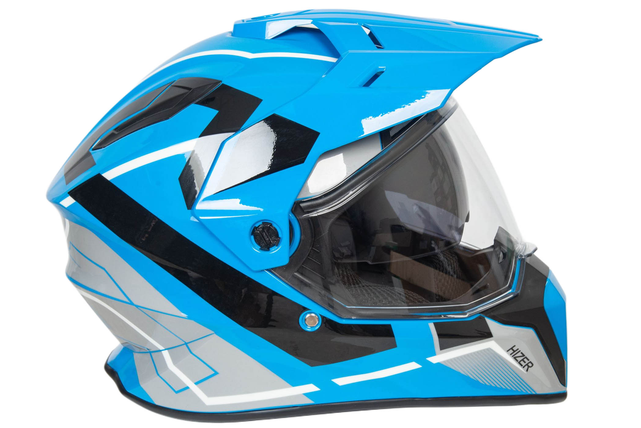 Шлем мото мотард HIZER J6808 №1 (L) blue (2 визора)