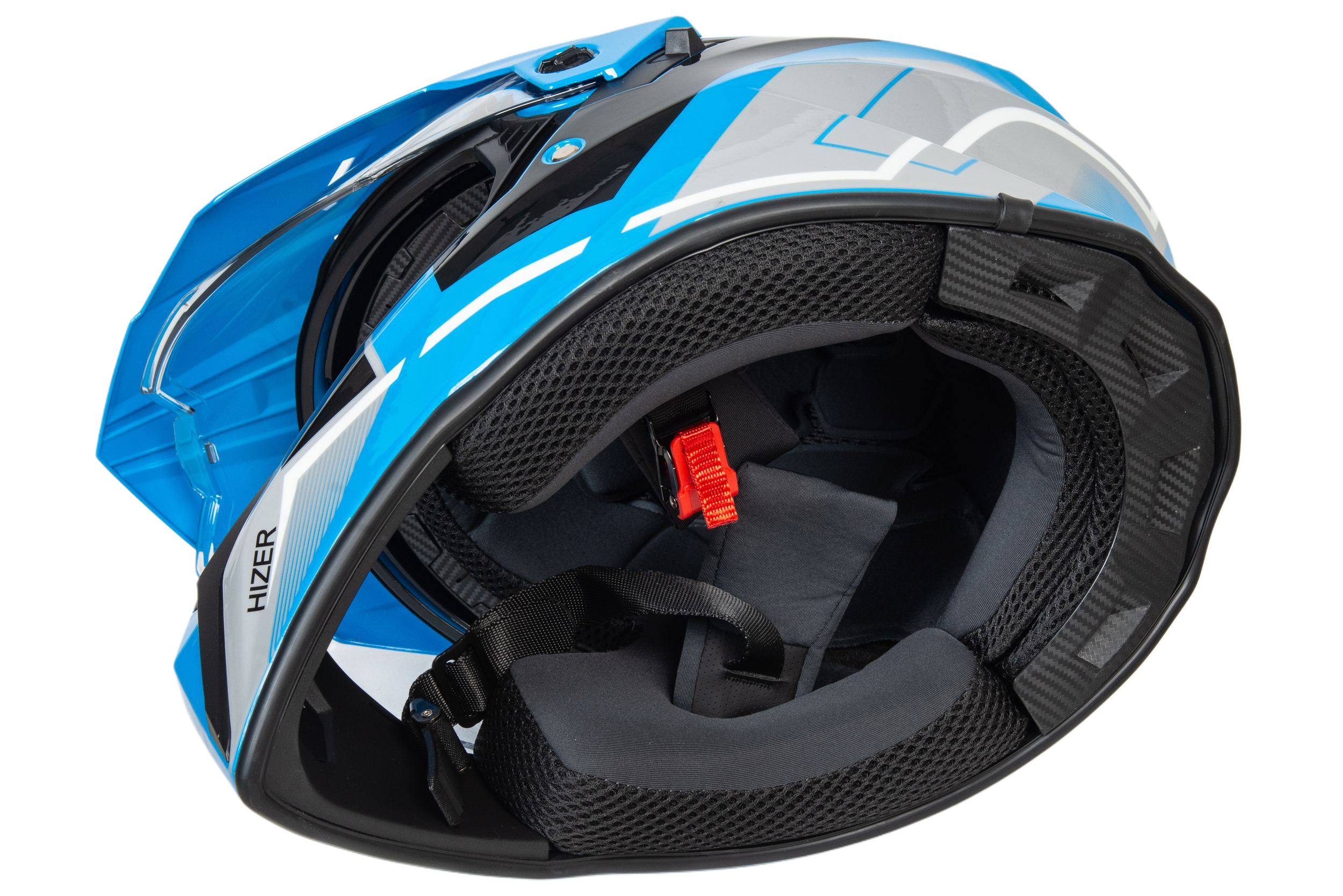 Шлем мото мотард HIZER J6808 №1 (L) blue (2 визора)
