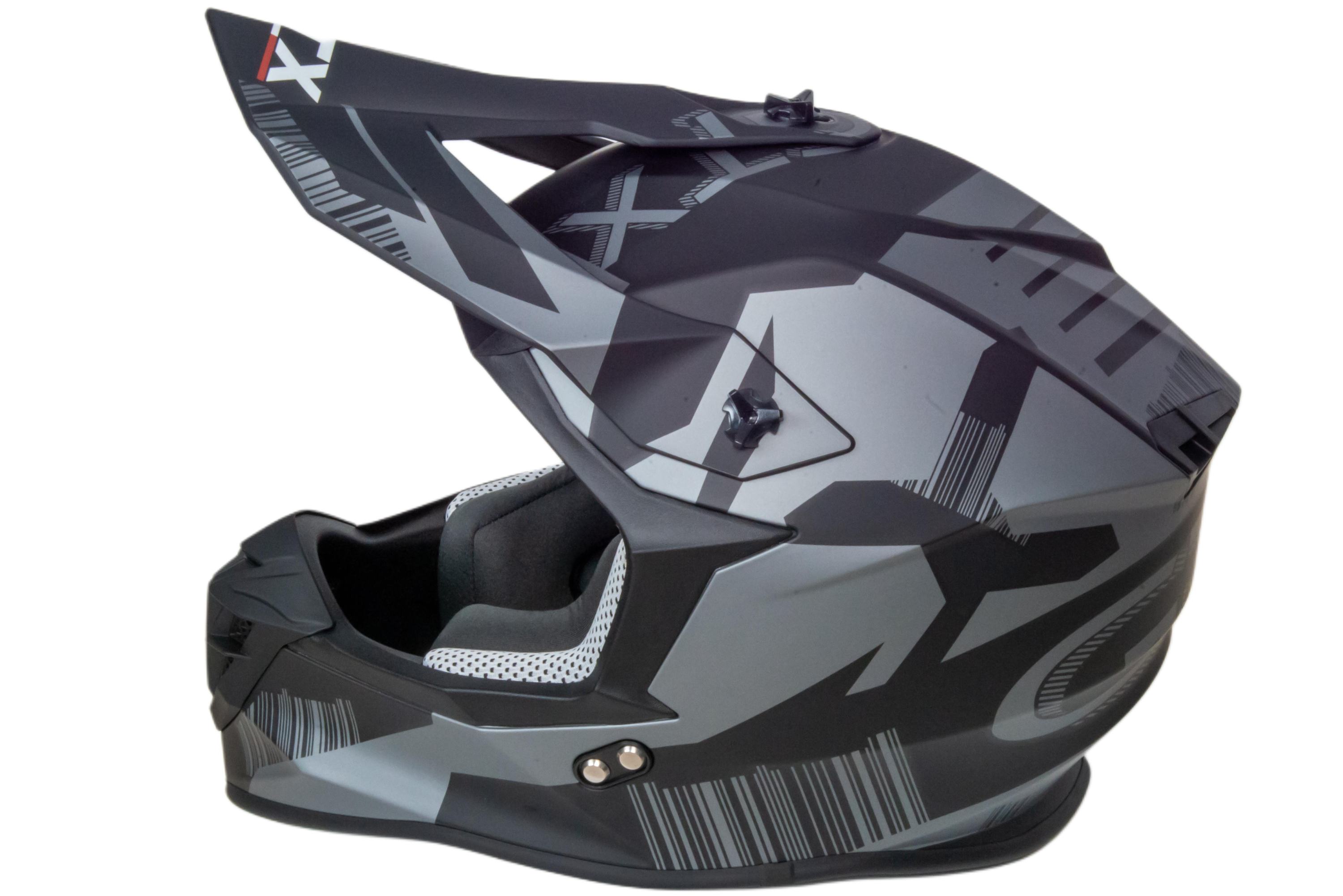 Шлем мото кроссовый GTX 633 №7 (M) BLACK/GREY