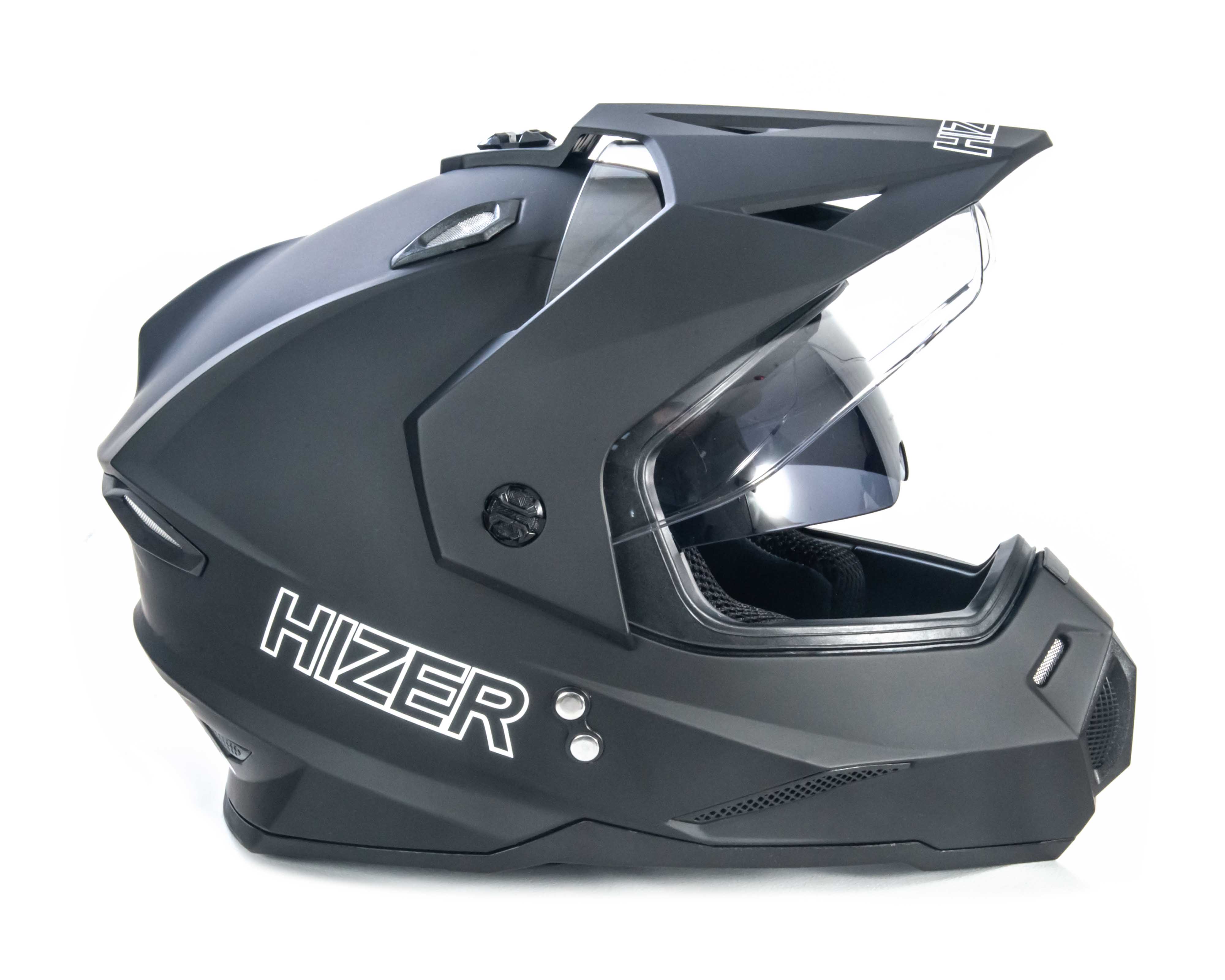 Шлем мото мотард HIZER J6802 №3 (M) matt black (2 визора)
