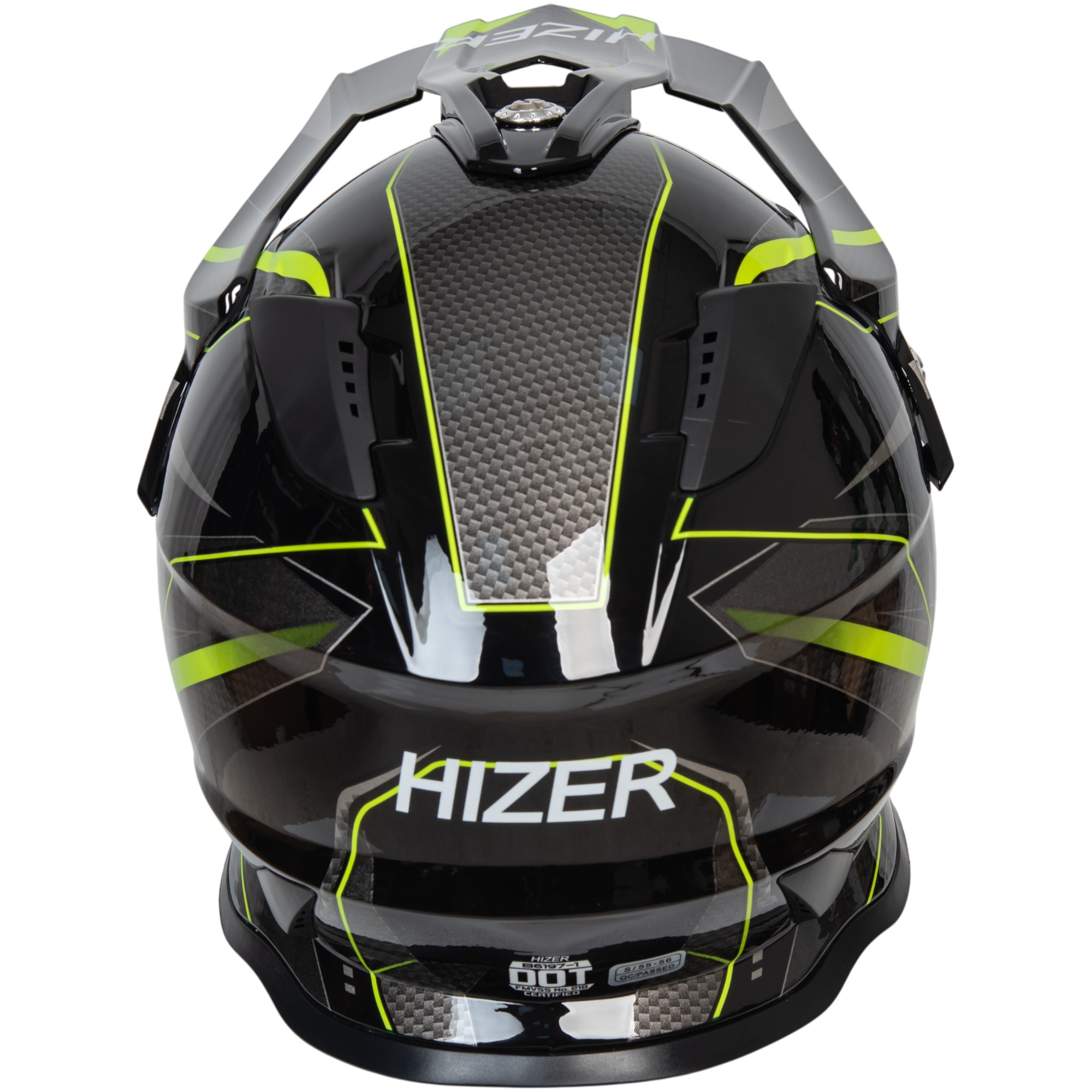 Шлем мото мотард HIZER B6197-1 №4 (XL) black/yellow