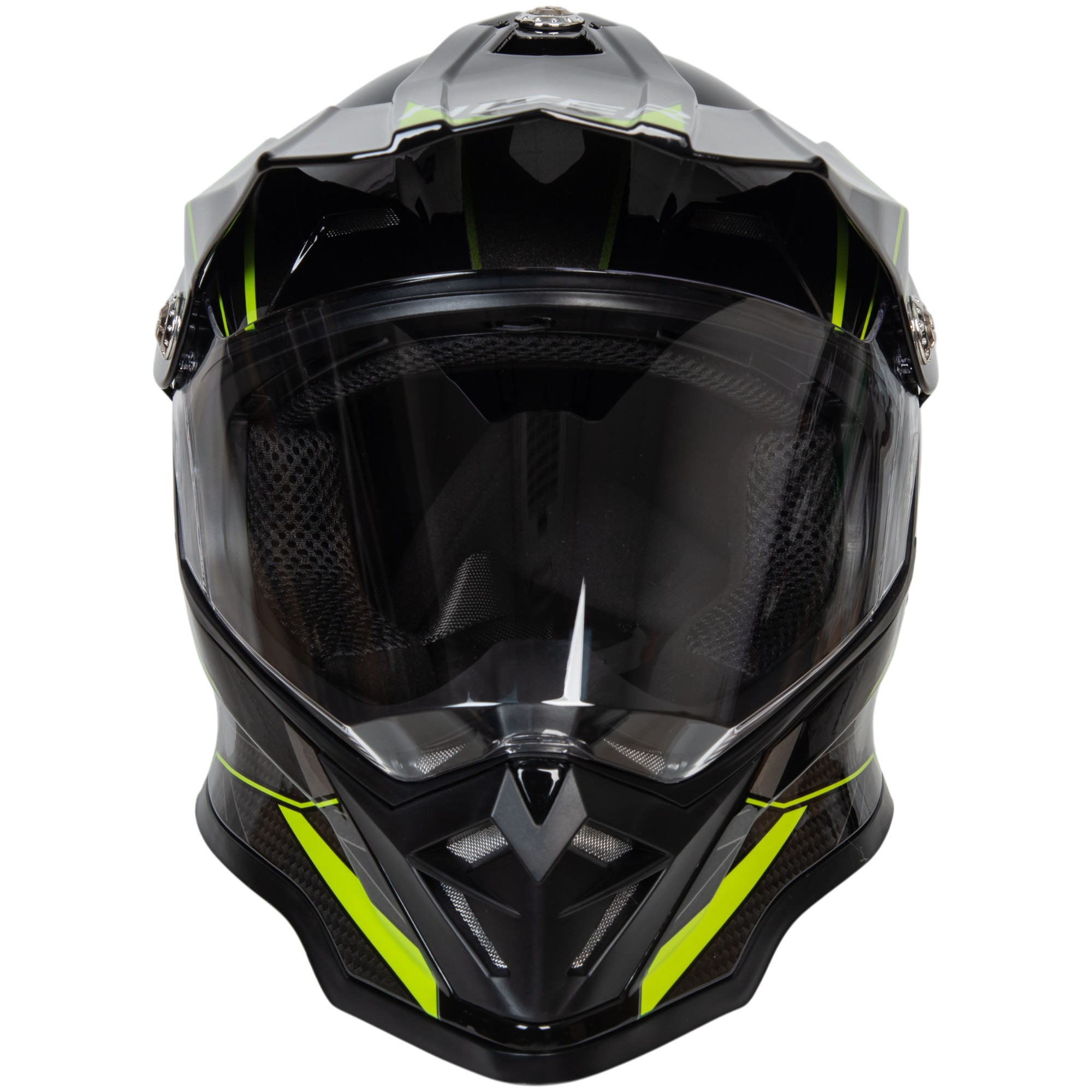 Шлем мото мотард HIZER B6197-1 №4 (XL) black/yellow