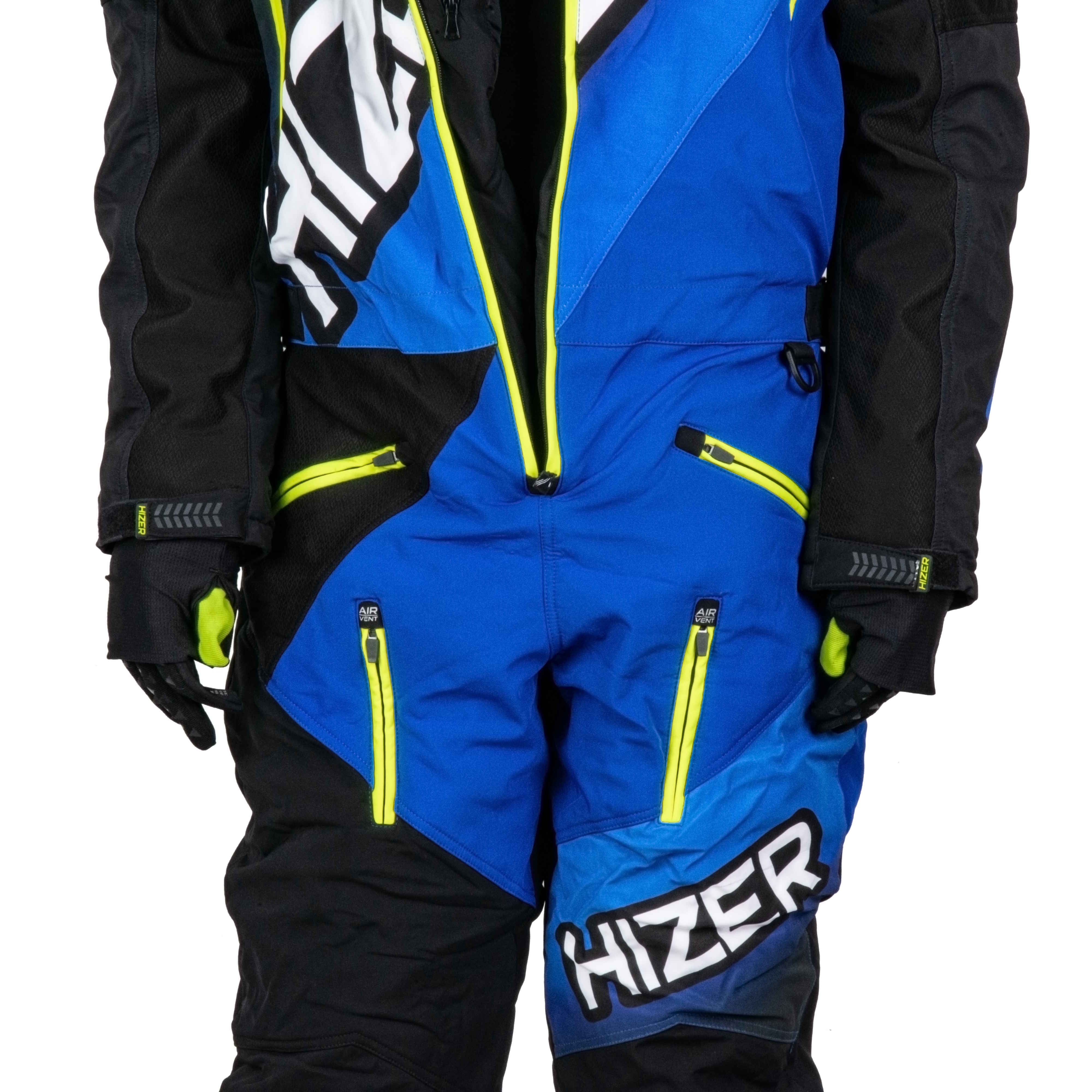 Комбинезон для снегохода HIZER №2 black-blue (текстиль) (M)