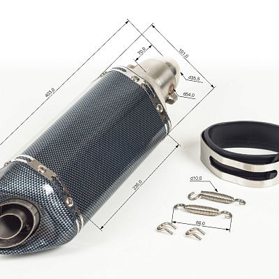 Глушитель AKRAPOVIC  №7 шестигранный карбон