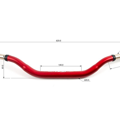 Руль 28мм №2 двухслойный красный