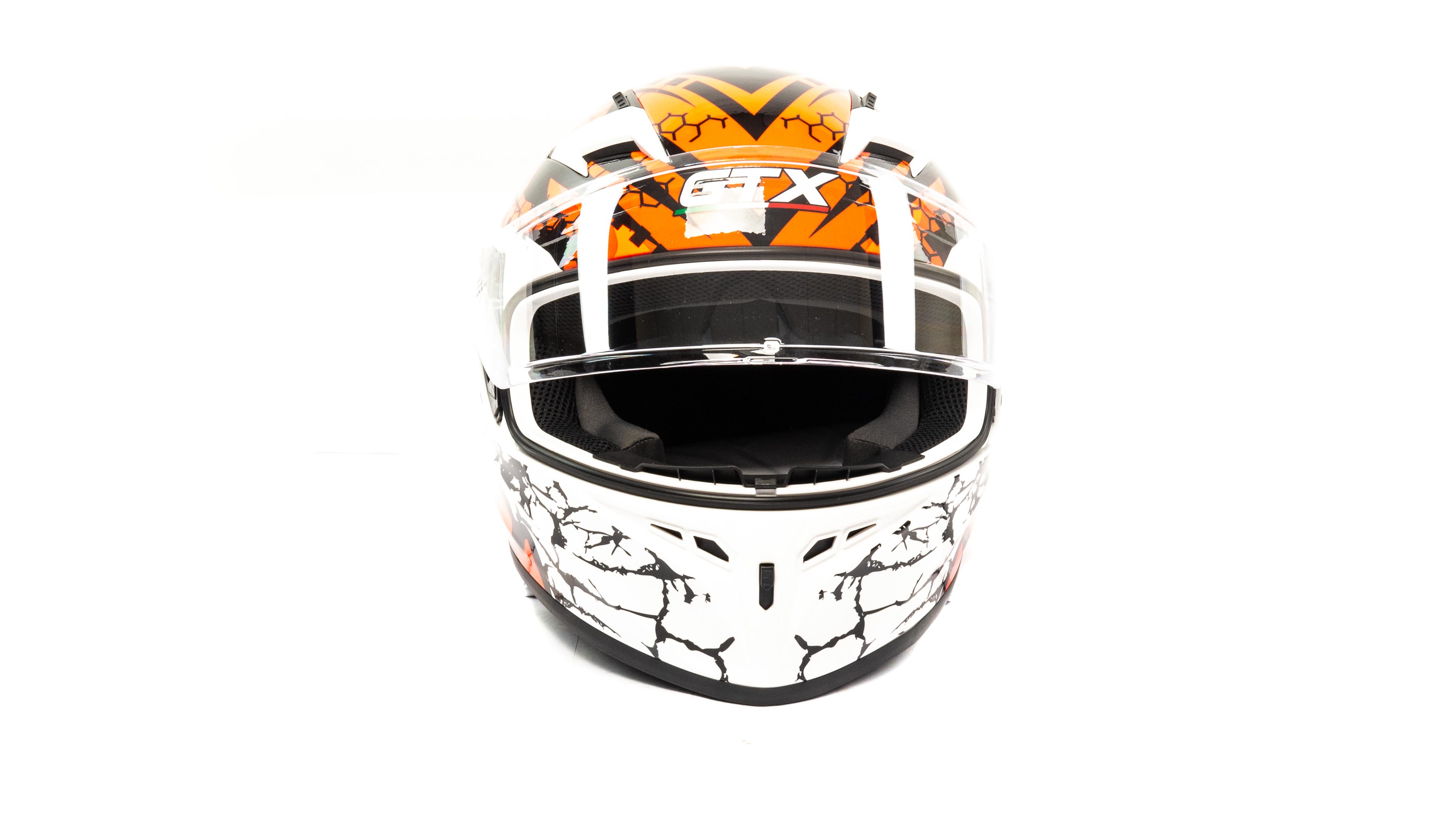 Шлем мото интеграл GTX 578 №6 (XL) WHITE/FLUO ORANGE RED BLACK