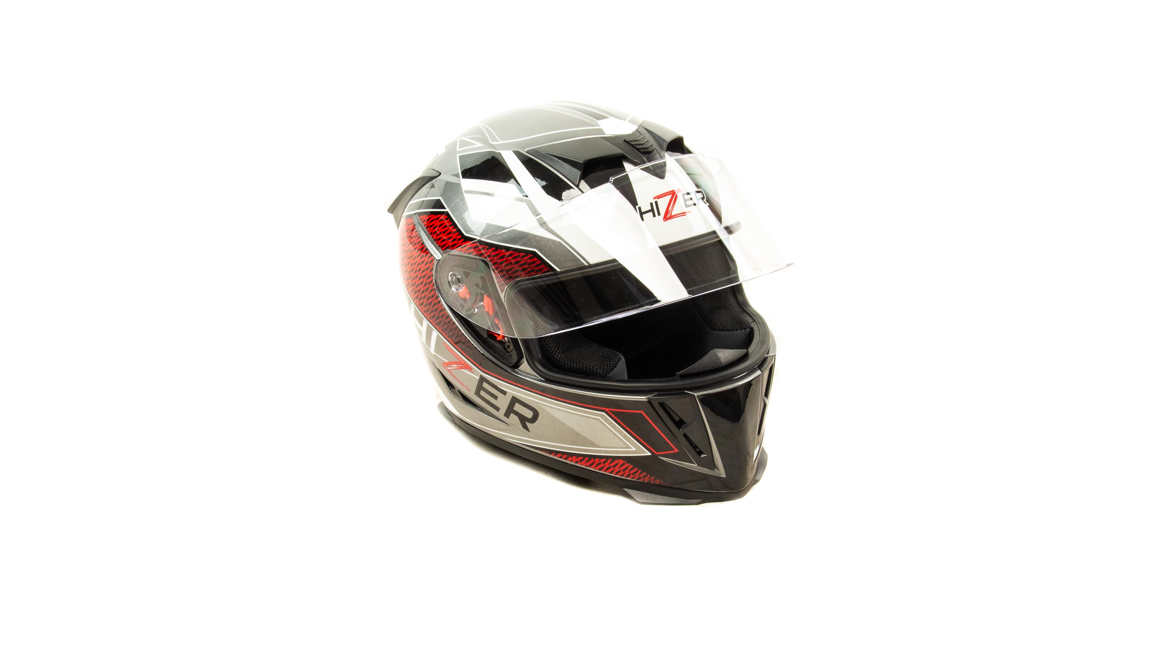 Шлем мото интеграл HIZER J5311 №3 (L)  gray/white