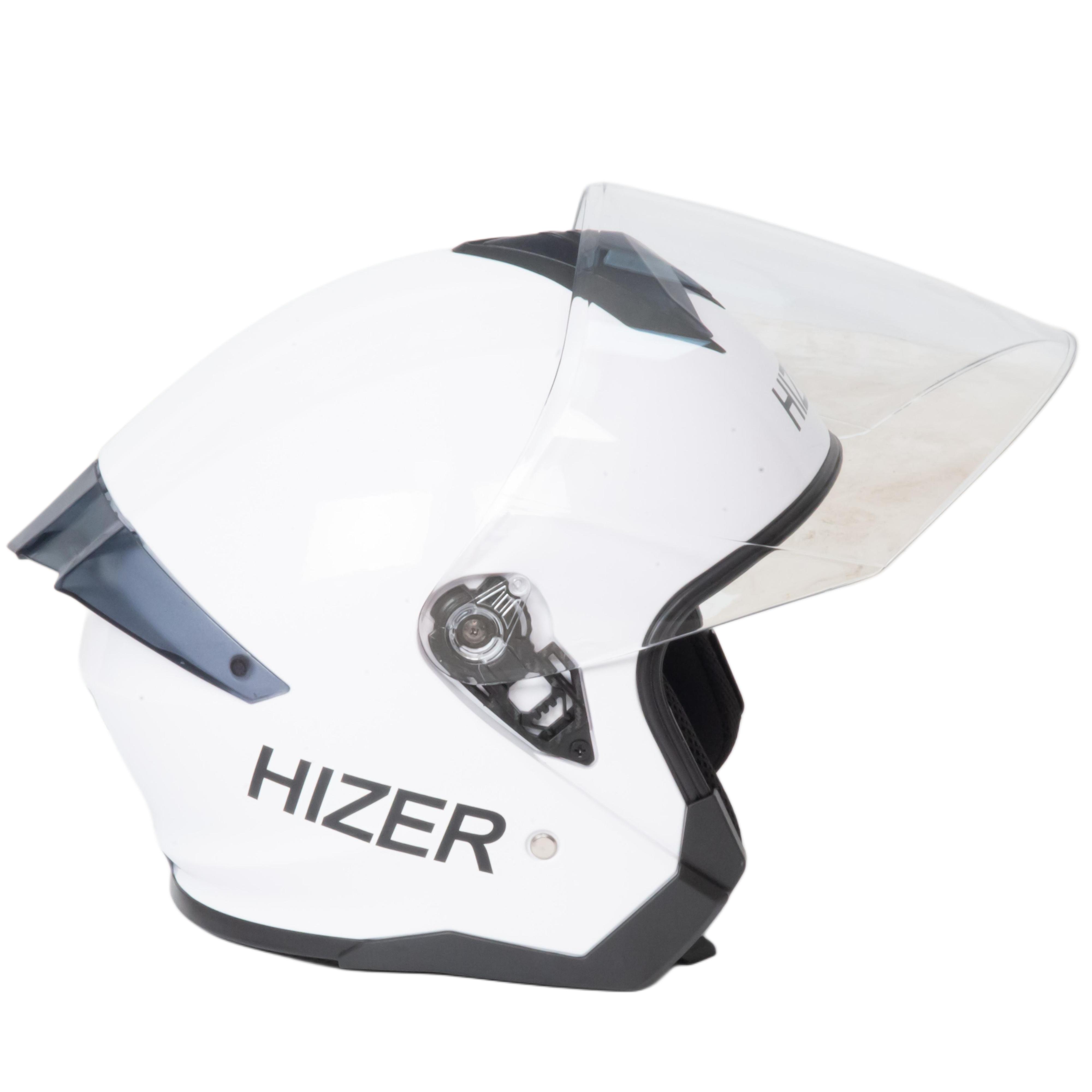 Шлем мото открытый HIZER J232 №1 (M) white (2 визора)