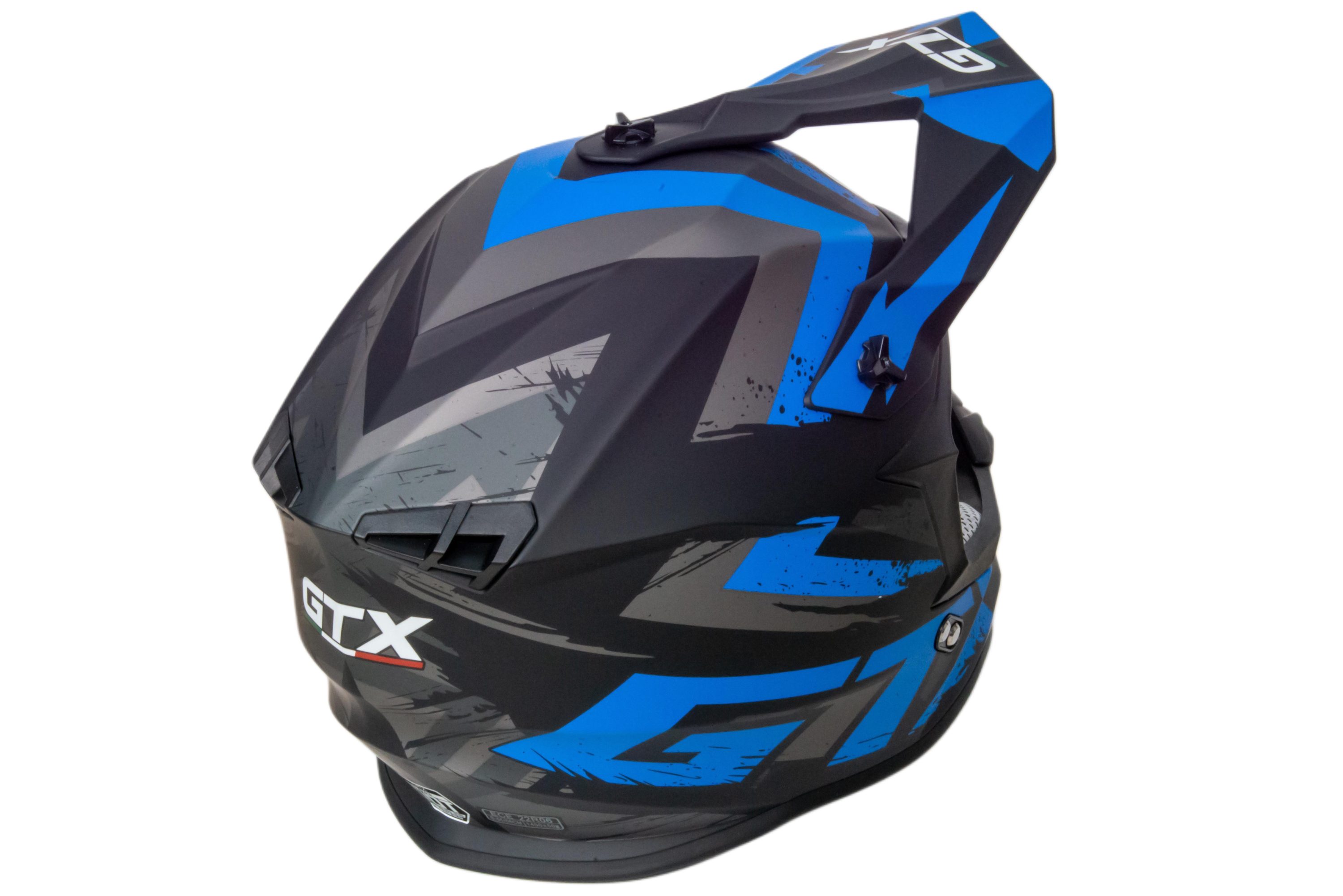 Шлем мото кроссовый GTX 633 №9 (L) BLACK/BLUE GREY